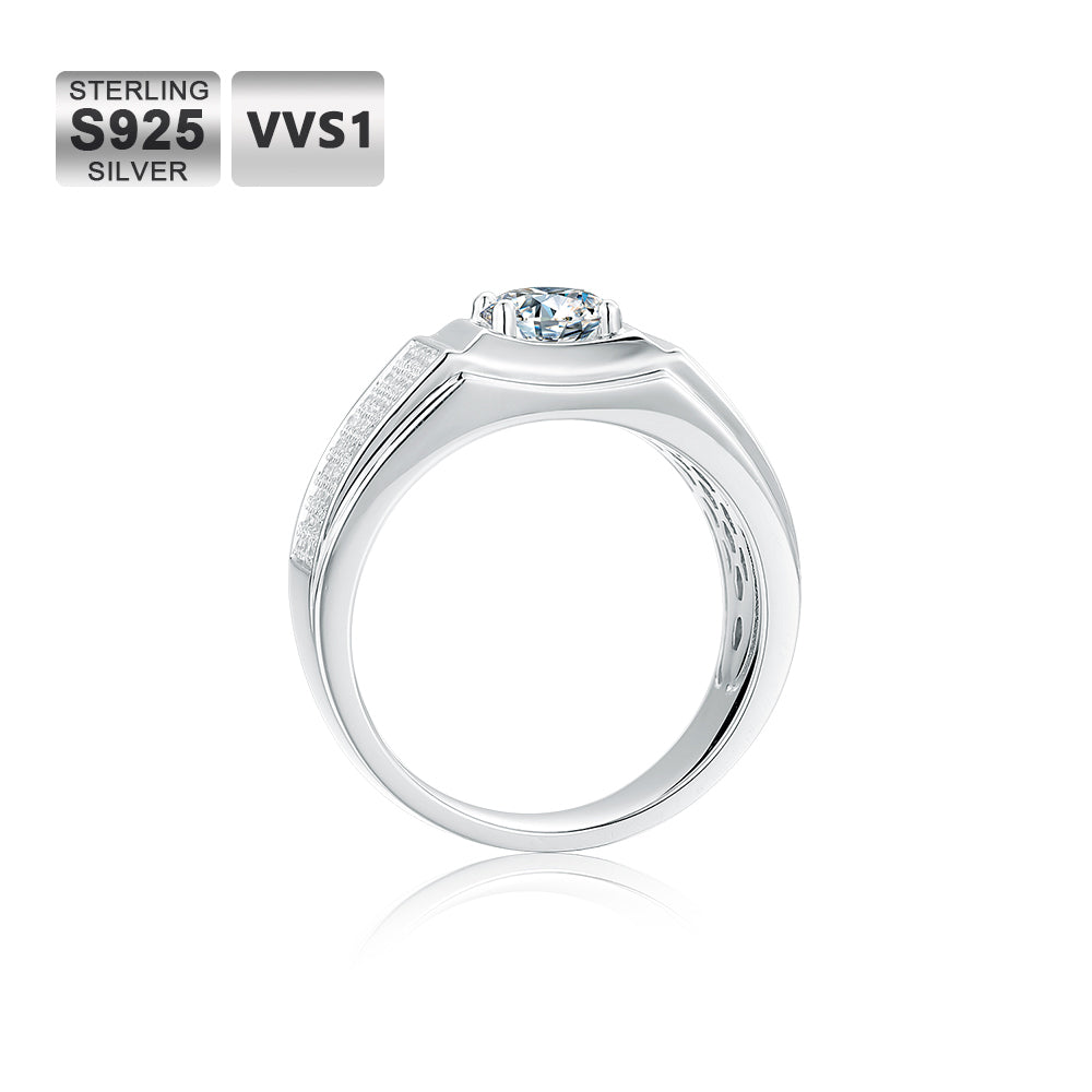 1カラット VVS1 モアサナイト リング メンズ KRKC