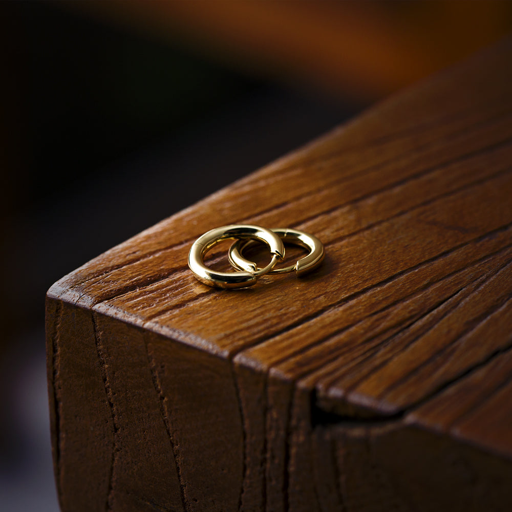 シルバー925ゴールド両耳リングピアス15mm - jpkrkc&co