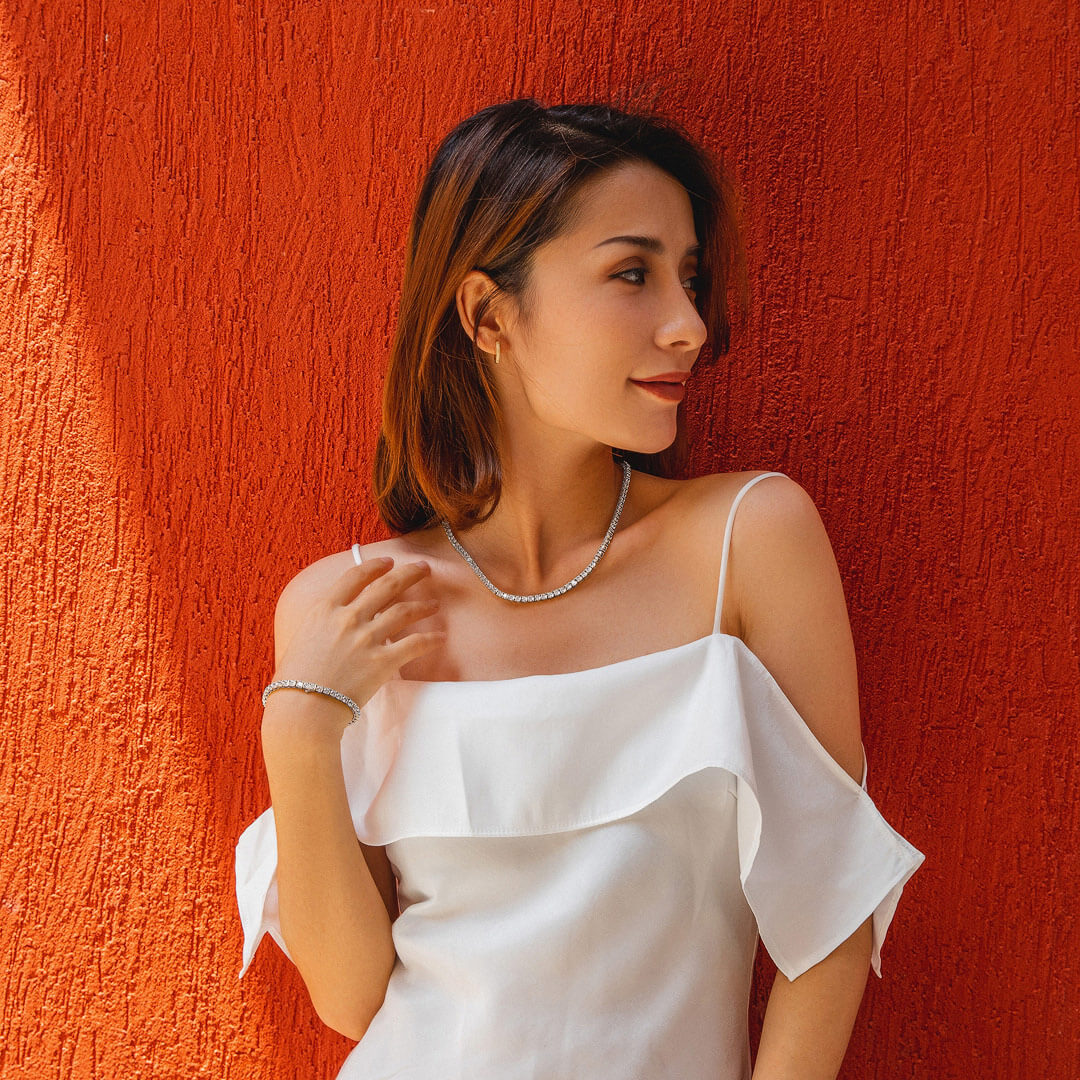 KRKC 5mm CZダイヤ テニスブレスレット レディース