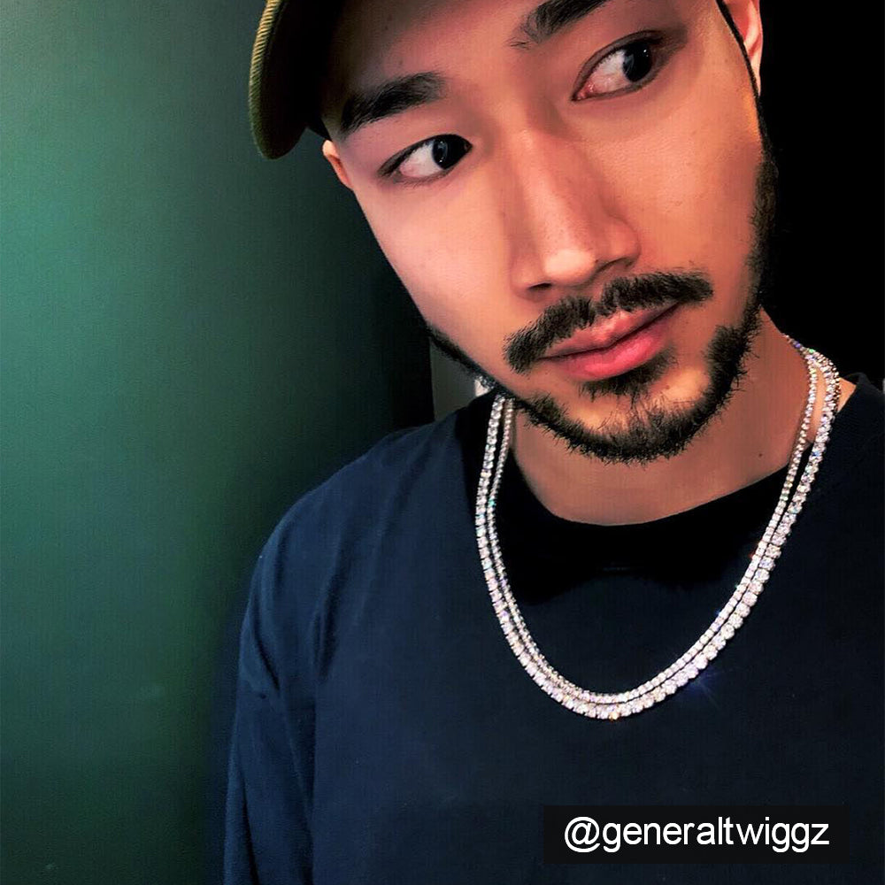 ホワイトゴールドテニスチェーンネックレスセット - jpkrkc&co