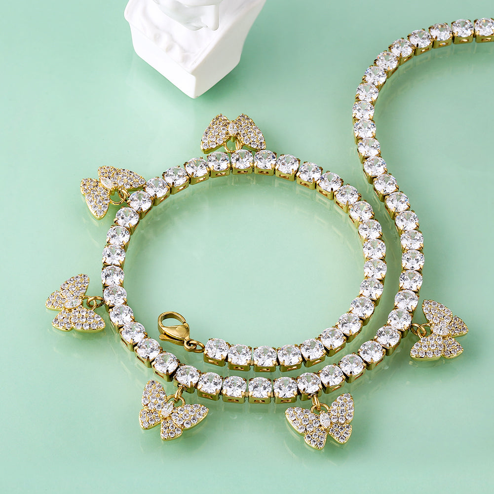 6つ 14kゴールド 蝶 ネックレス レディース-krkc&co