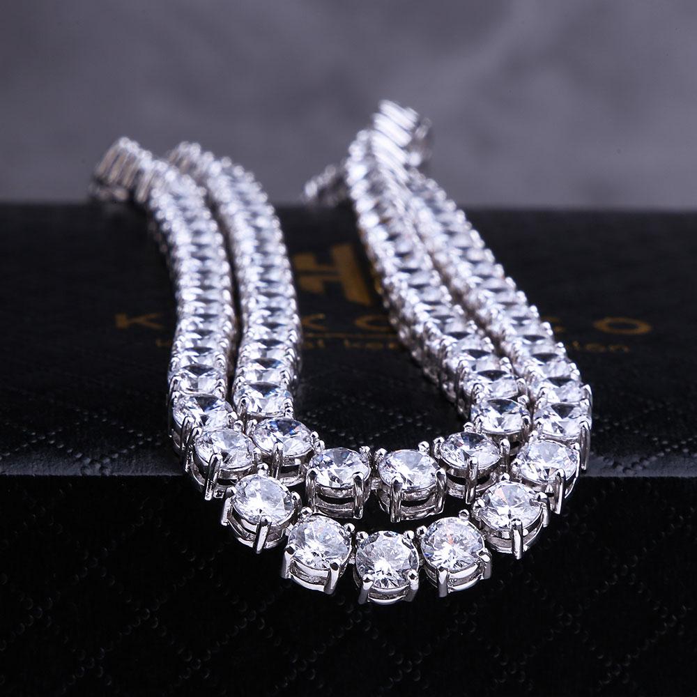 5mm テニス CZダイヤ ネックレス＆ブレスレット メンズ セット 