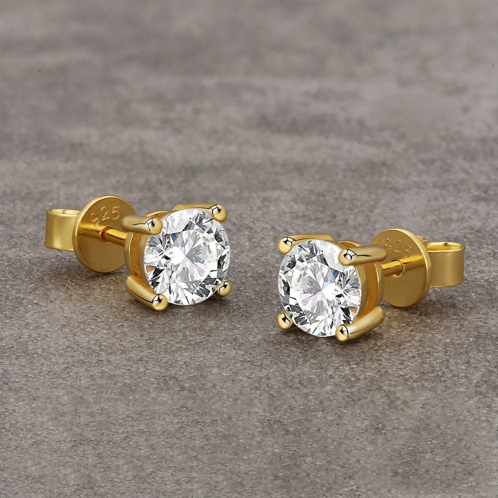 一粒 モアサナイト スタッド ピアス 0.6/0.8/1.0カラット KRKC