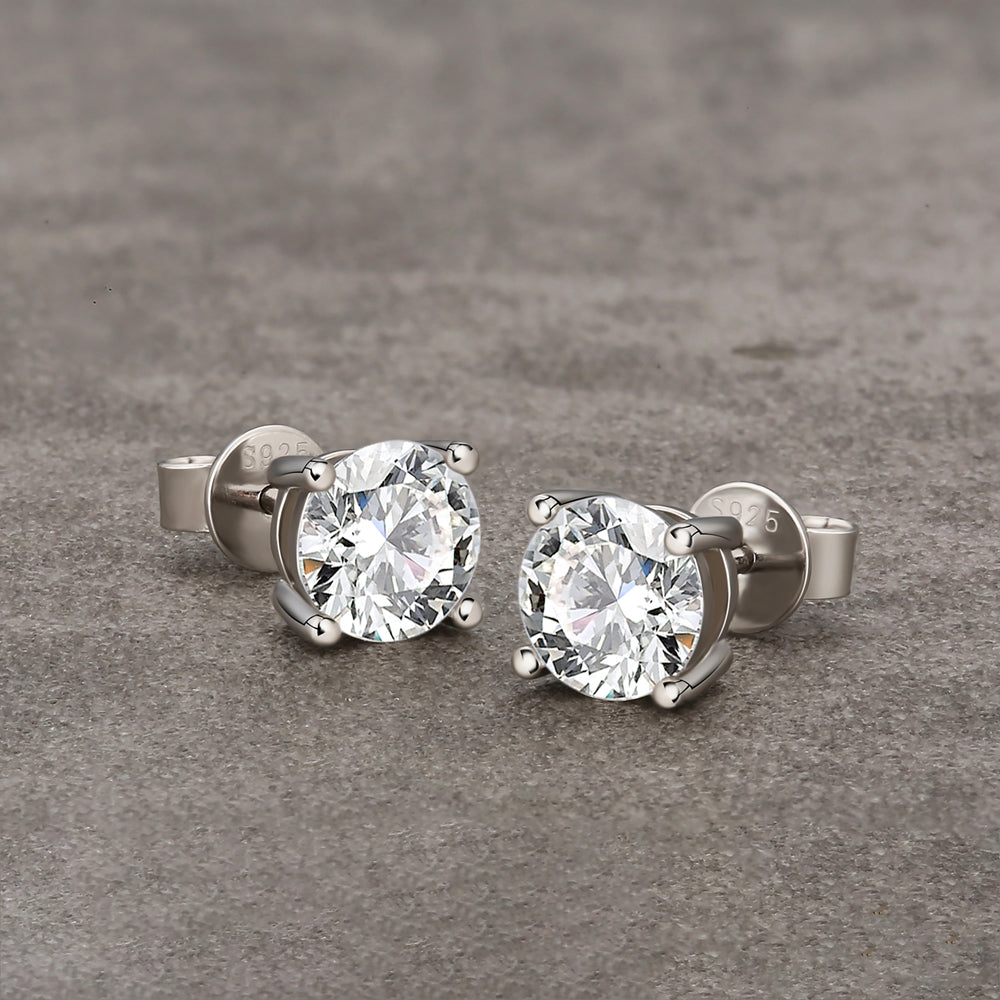 一粒 モアサナイト スタッド ピアス 0.6/0.8/1.0カラット KRKC