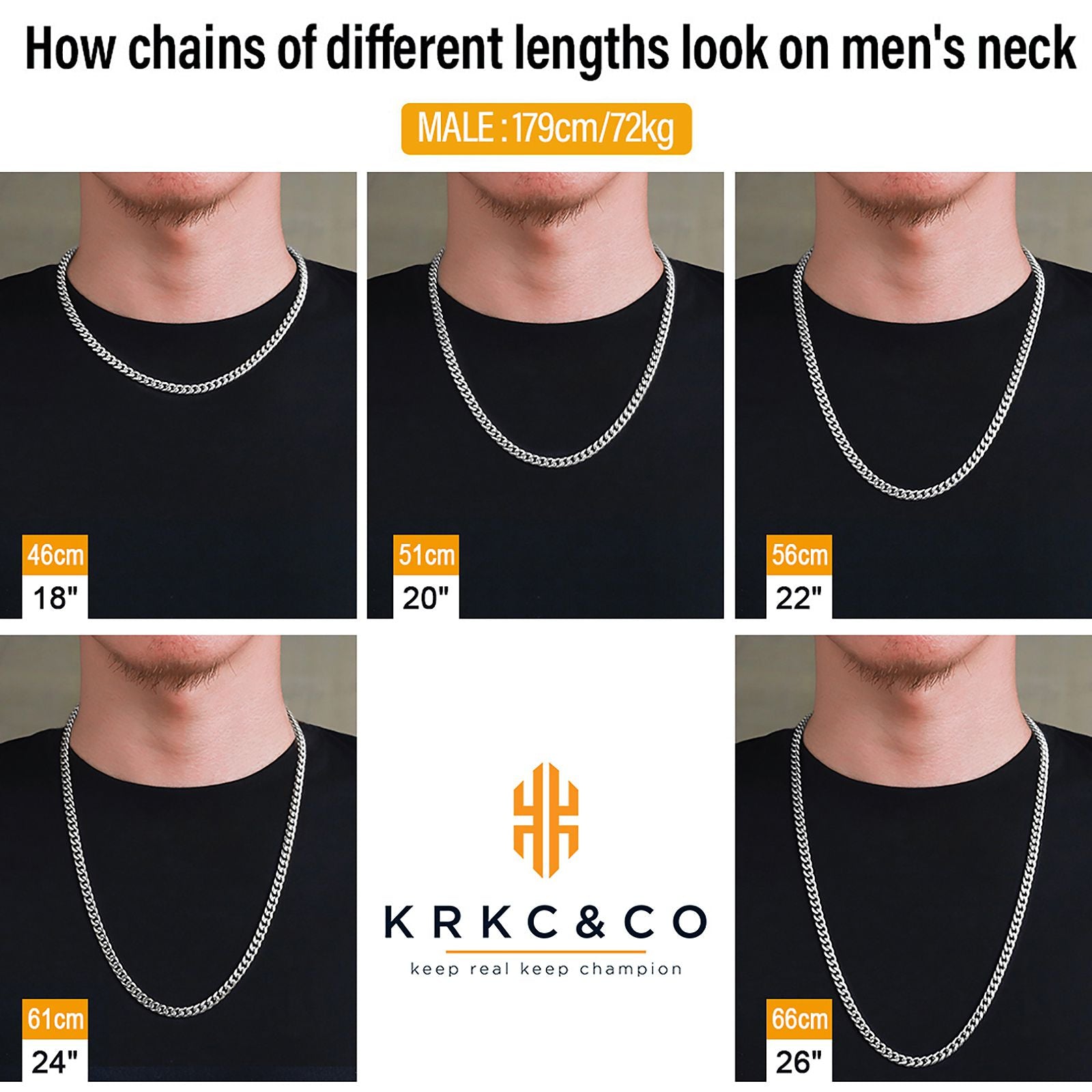 6mm ホワイトゴールド 光沢仕上げ キューバン ネックレス - jpkrkc&co