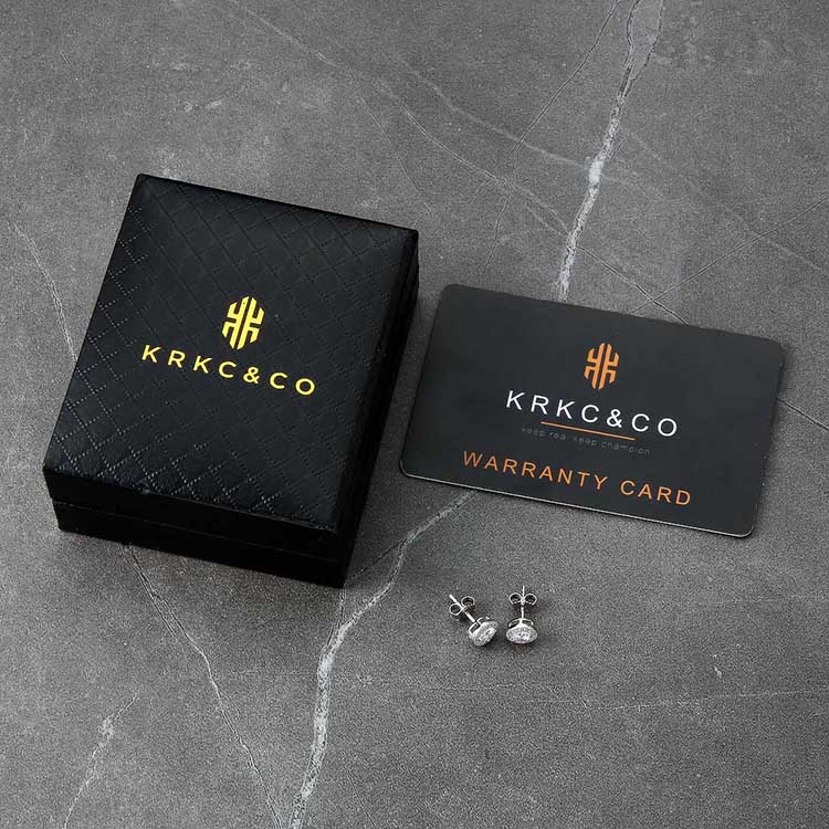 KRKC 7.5mm シルバー 925 ジルコニア スタッド ピアス ホワイトゴールド