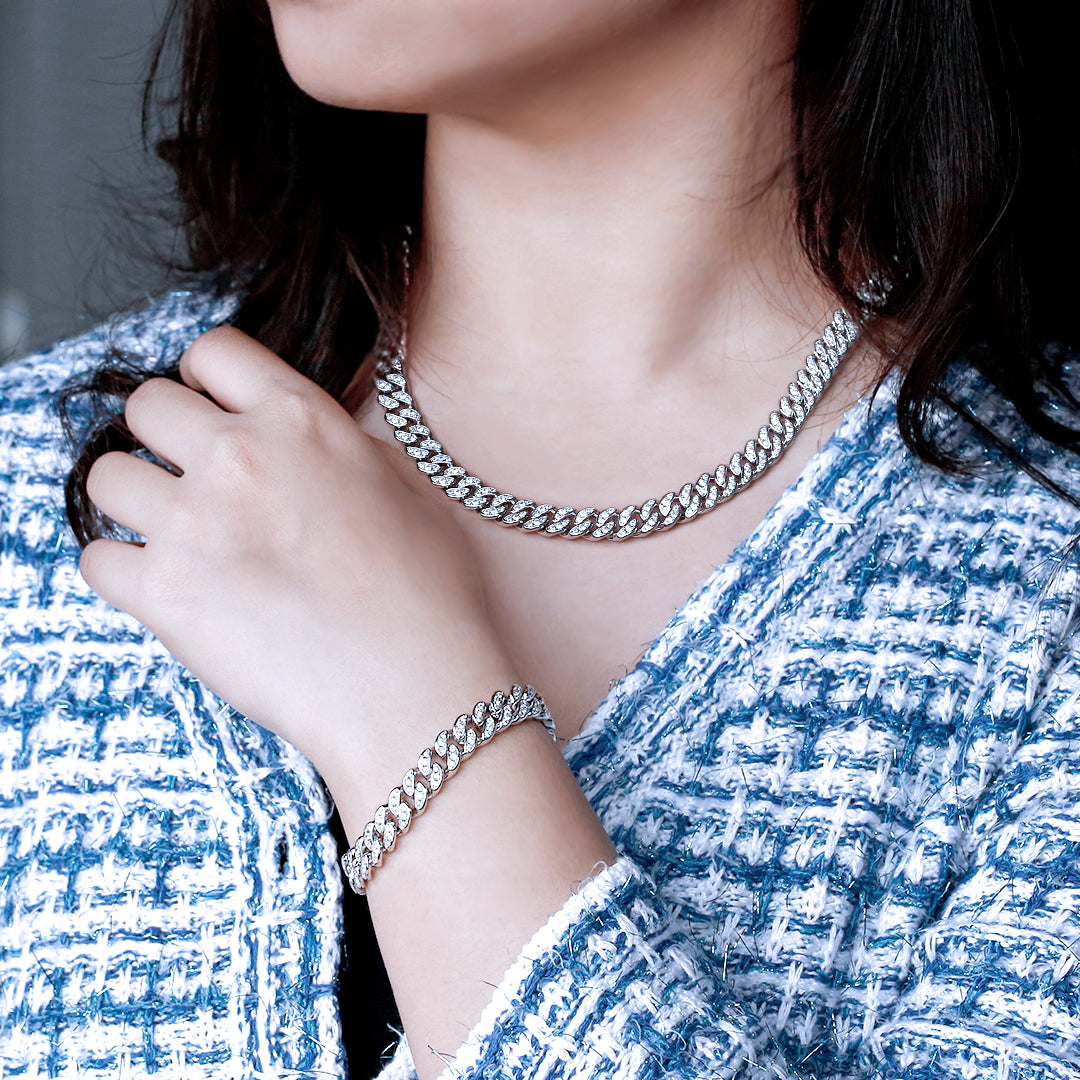 ダイヤキューバンブレスレット