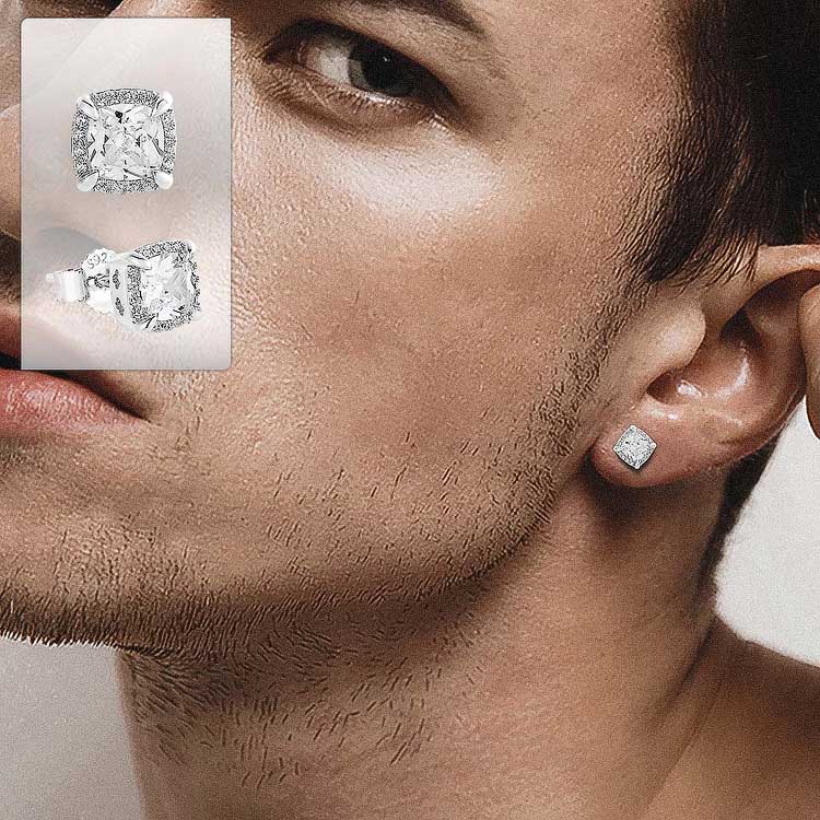 ホワイトゴールド スタッド ピアス シルバー925-krkc&co