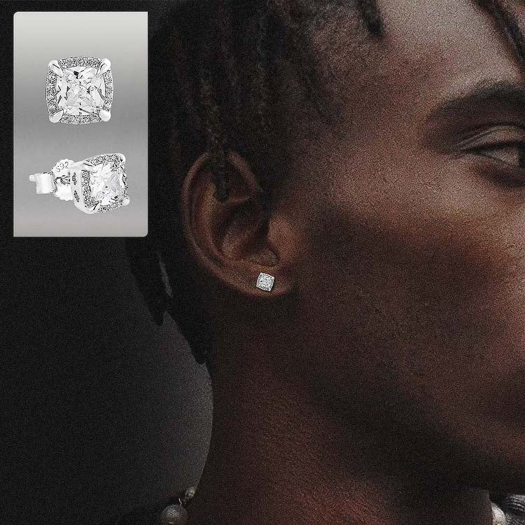 ホワイトゴールド スタッド ピアス シルバー925-krkc&co