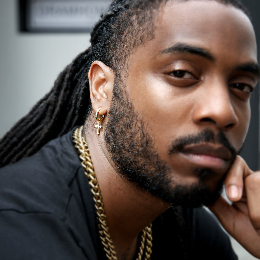 14k 15mm ゴールドクロームハーツピアスシルバー925 - jpkrkc&co