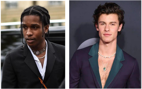 A$AP Rocky Shawn Mendes パールネックレス
