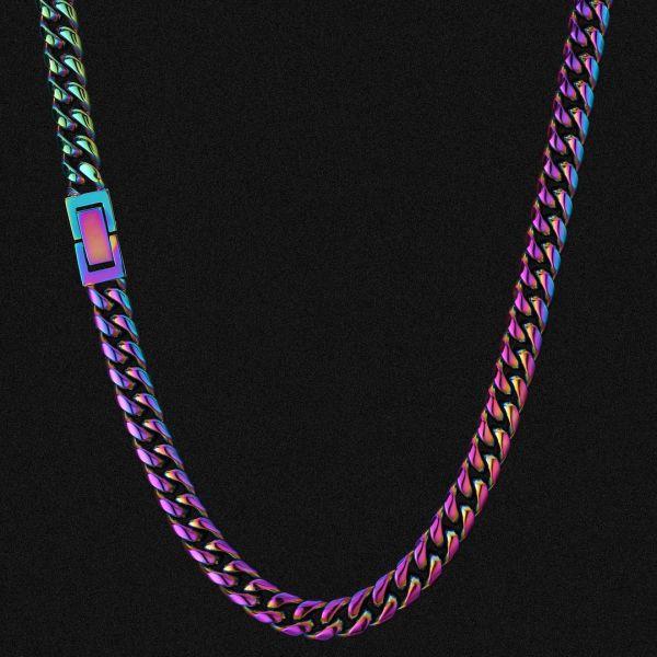2面 18K キューバン メンズ ネックレス 8mm 40cm-65cm KRKC
