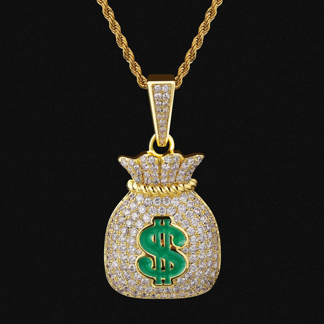 Dollar bag pendant with twist chain