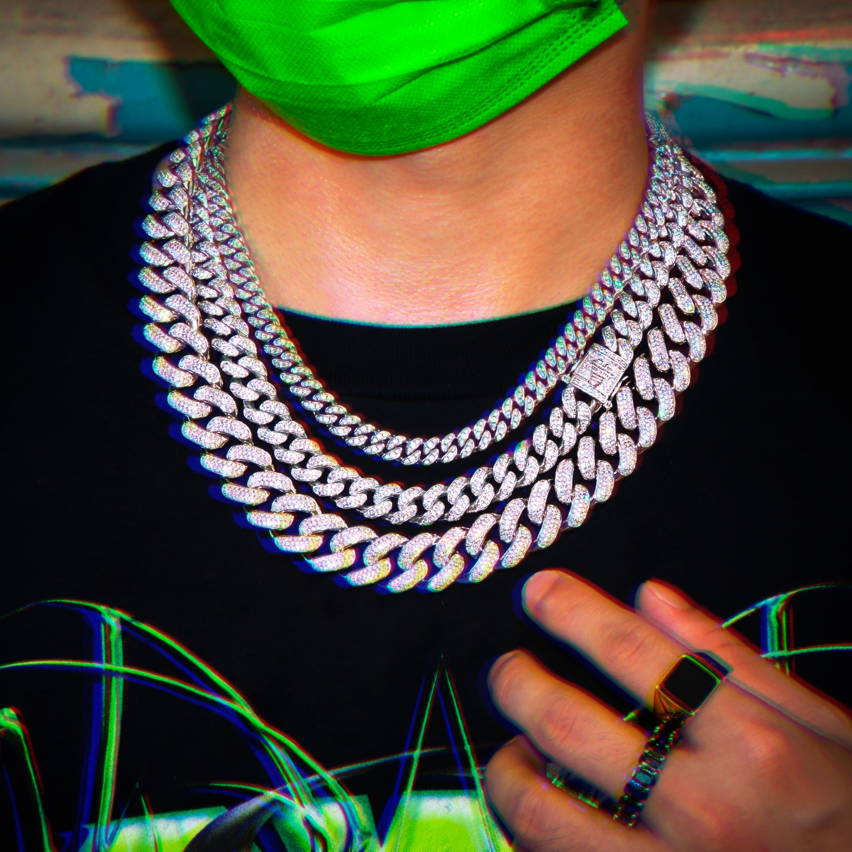 12mm CZダイヤ 喜平 ネックレス 純銀 KRKC