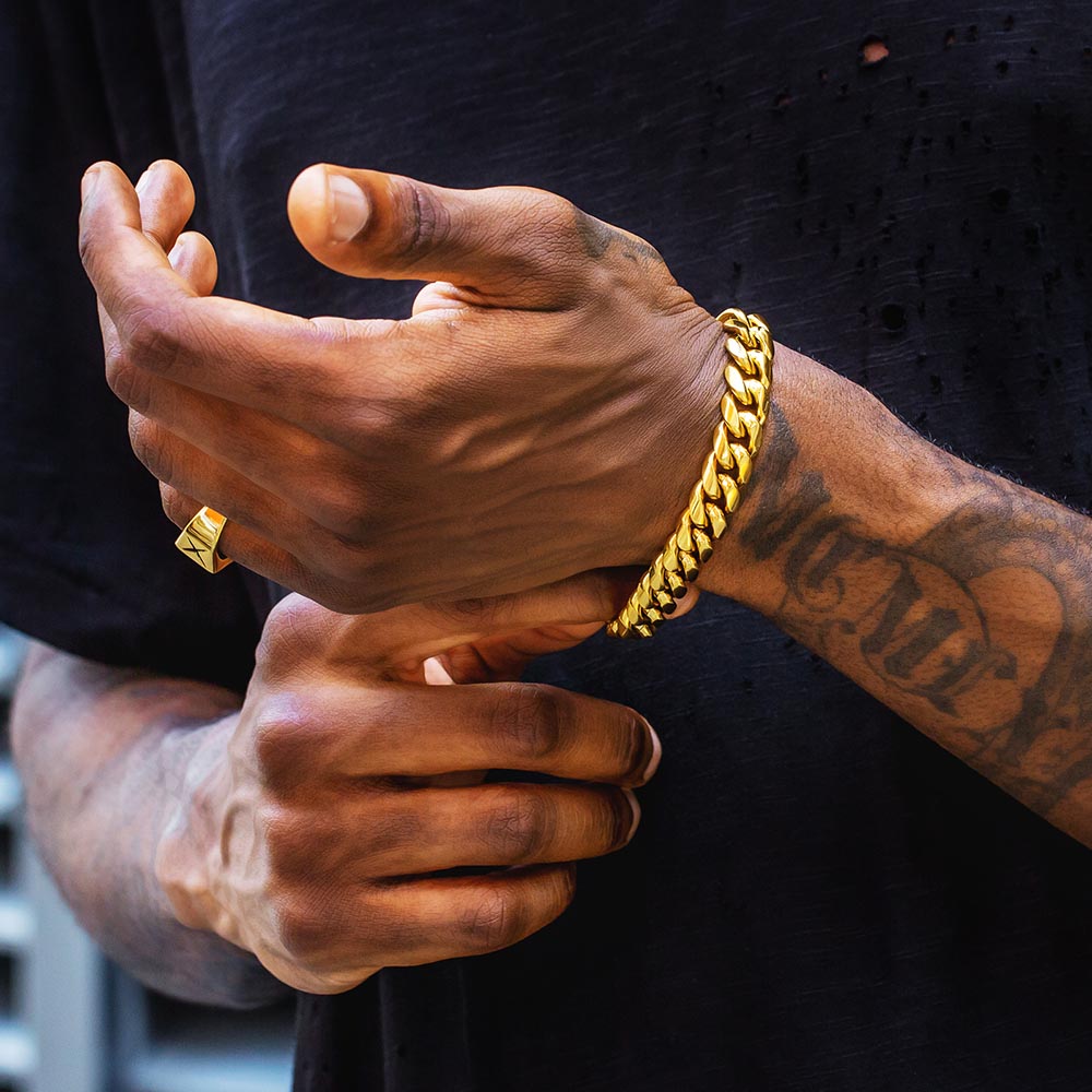 【超おトク！】CZ留め具 喜平 ブレスレット メンズ 12mm （2色選択可）KRKC