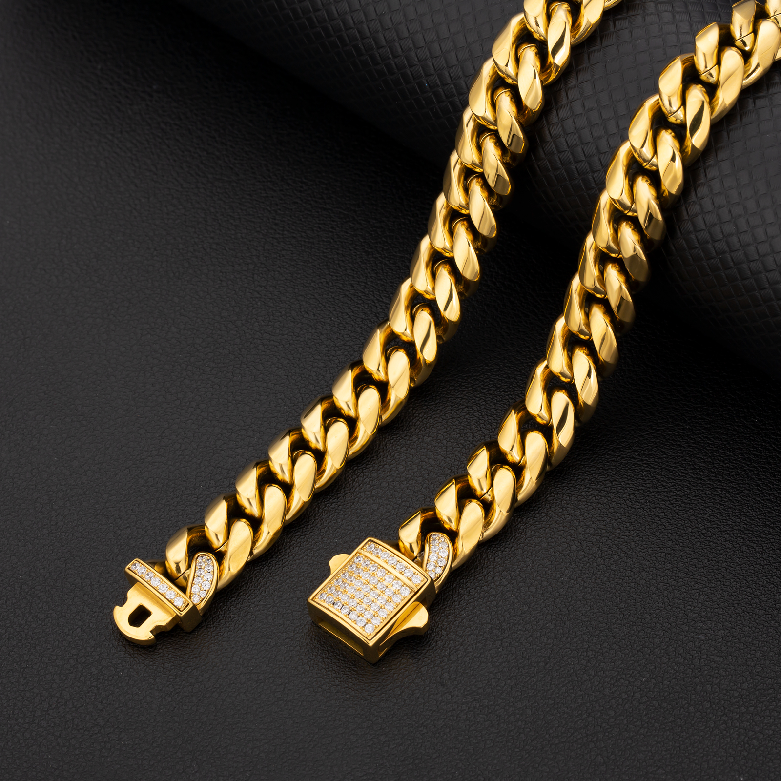 18金 CZ留め具 喜平 ネックレス メンズ 12mm 45cm-65cm KRKC