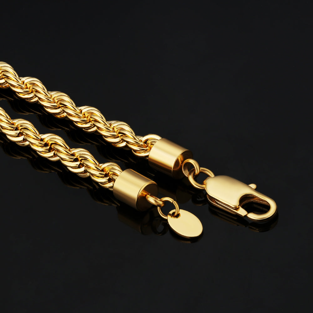 6mm ロープチェーン ネックレス メンズ KRKC