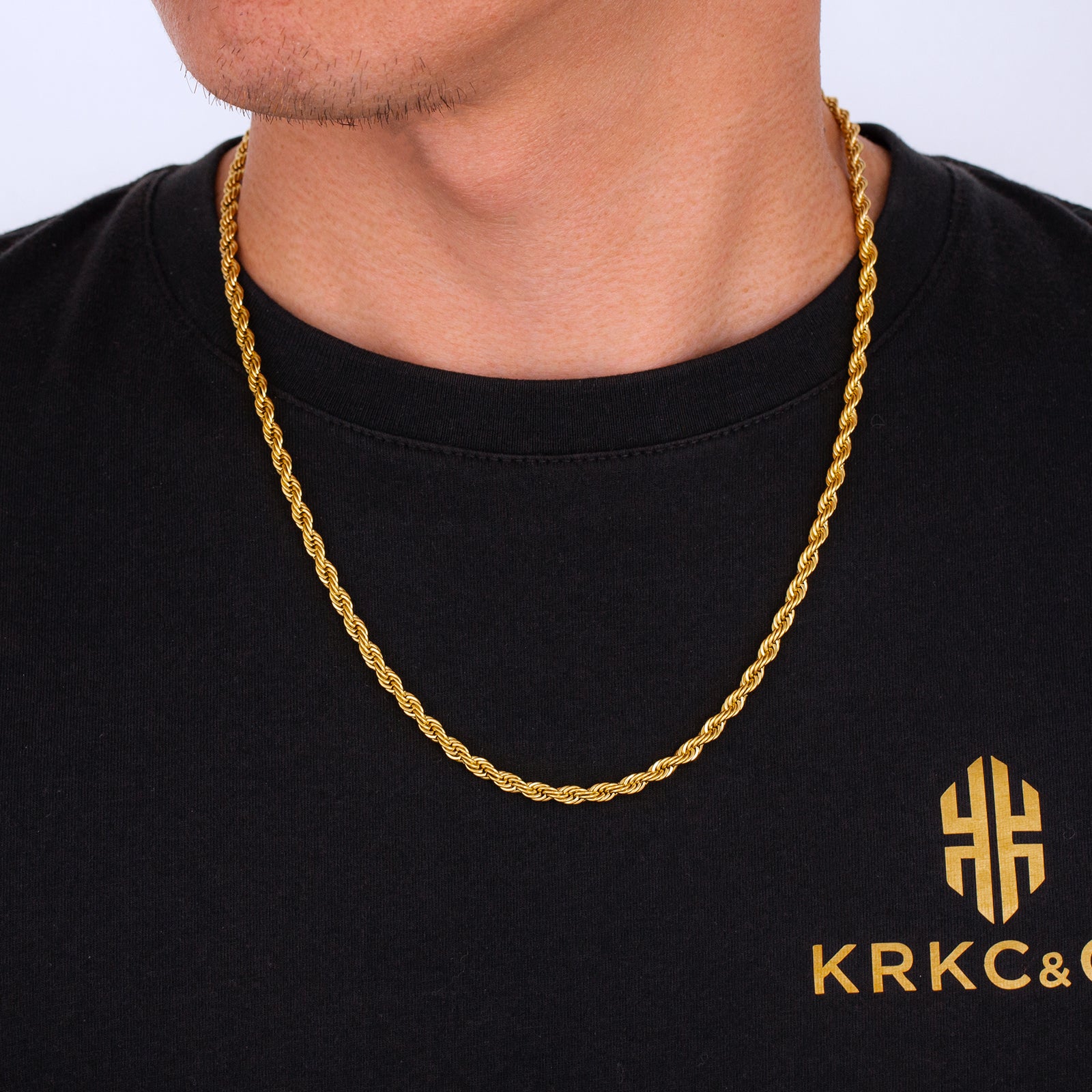 4mm ロープチェーン ネックレス メンズ KRKC 