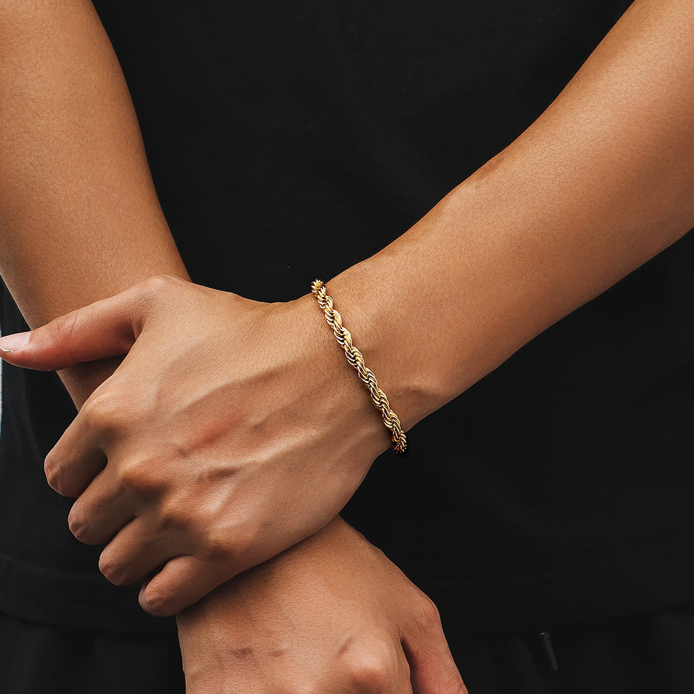 6mm ロープチェーン ブレスレット メンズ KRKC