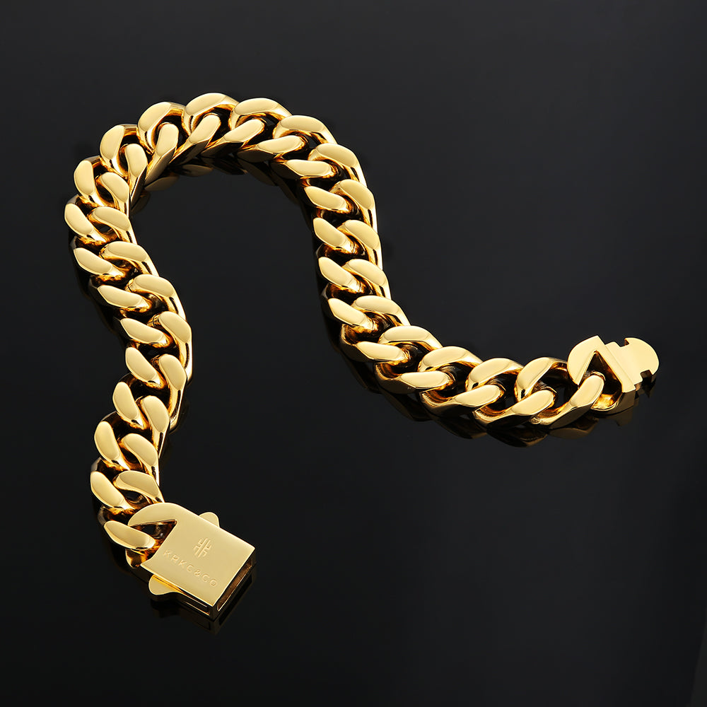 12mm 4面 喜平 ブレスレット メンズ お洒落留め具 KRKC