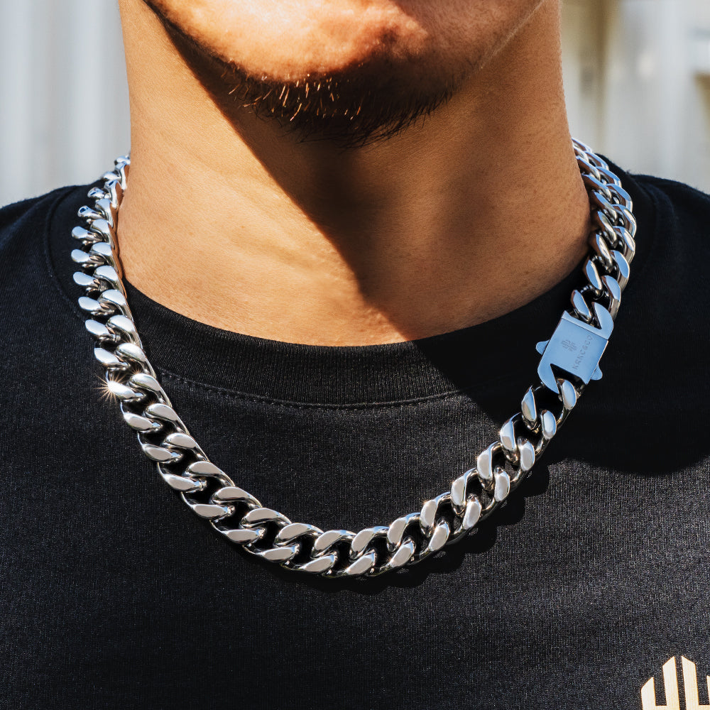 14mm マイアミ 4面 喜平 ネックレス メンズ お洒落留め具 KRKC