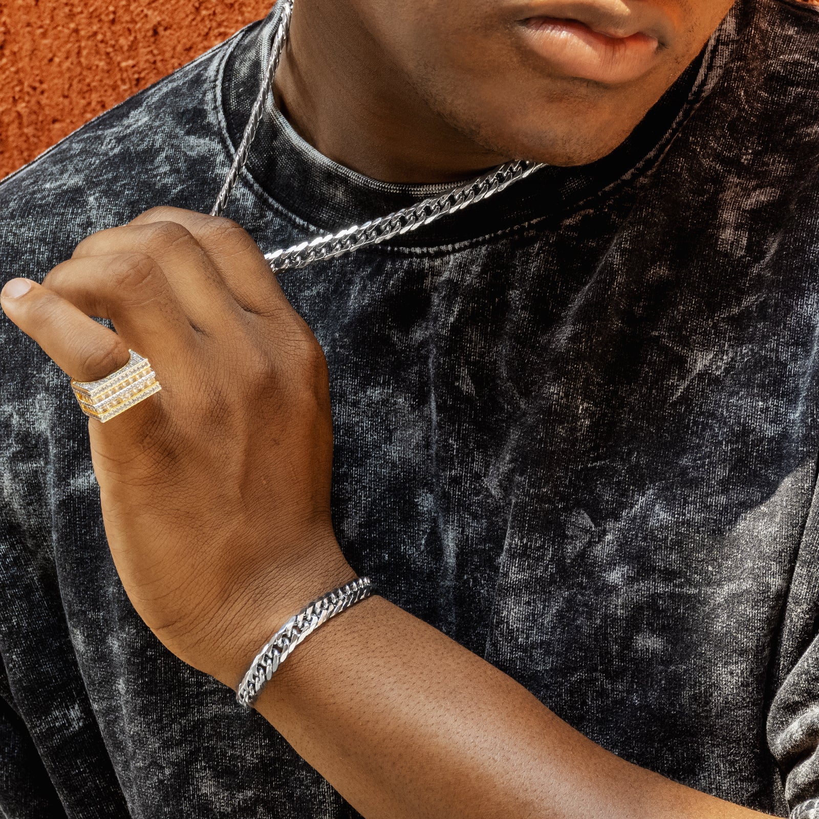 6面 ダブル 喜平 ネックレス & ブレスレット 8mm KRKC