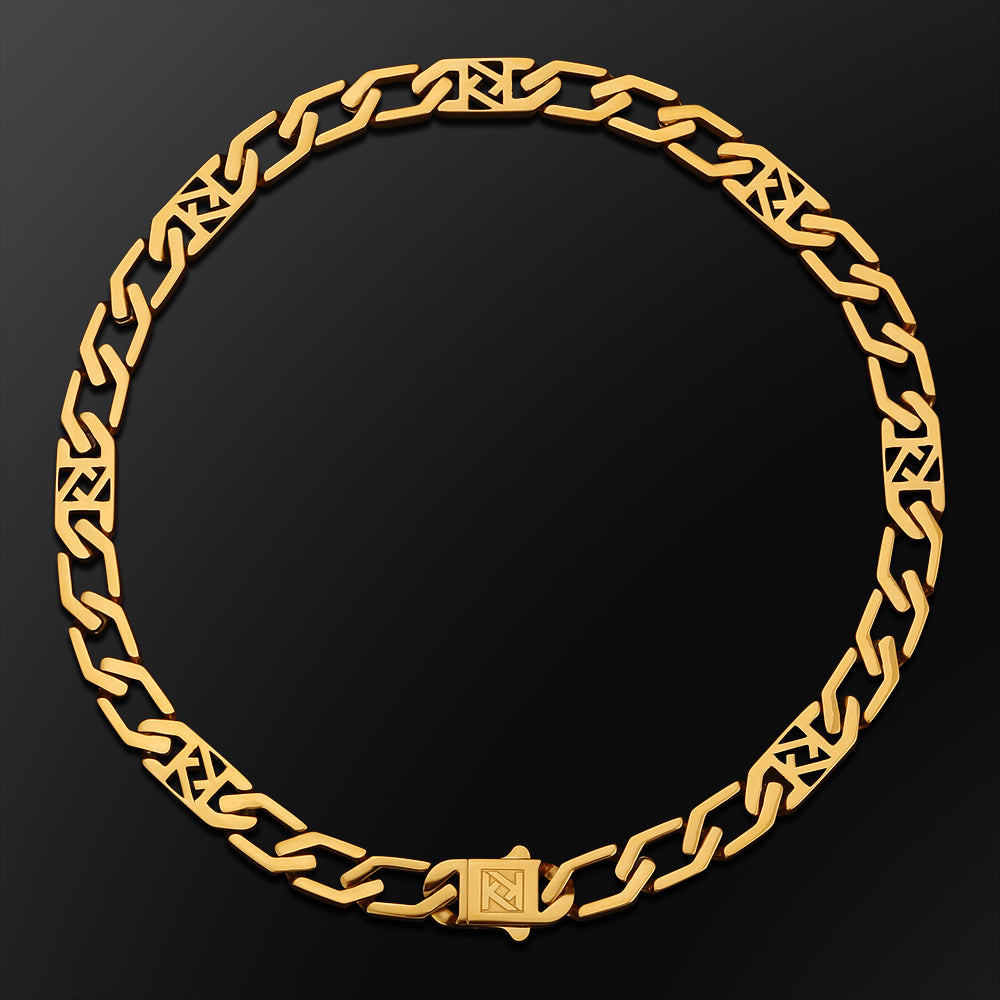 12mm フィガロ チェーン ネックレス 45cm-50cm 三色選択可 KRKC