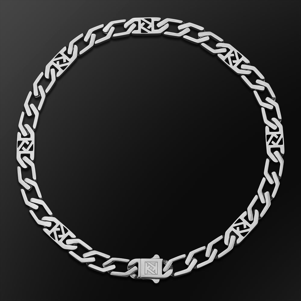 12mm フィガロ チェーン 45cm-50cm メンズ ネックレス アクセサリー 三 