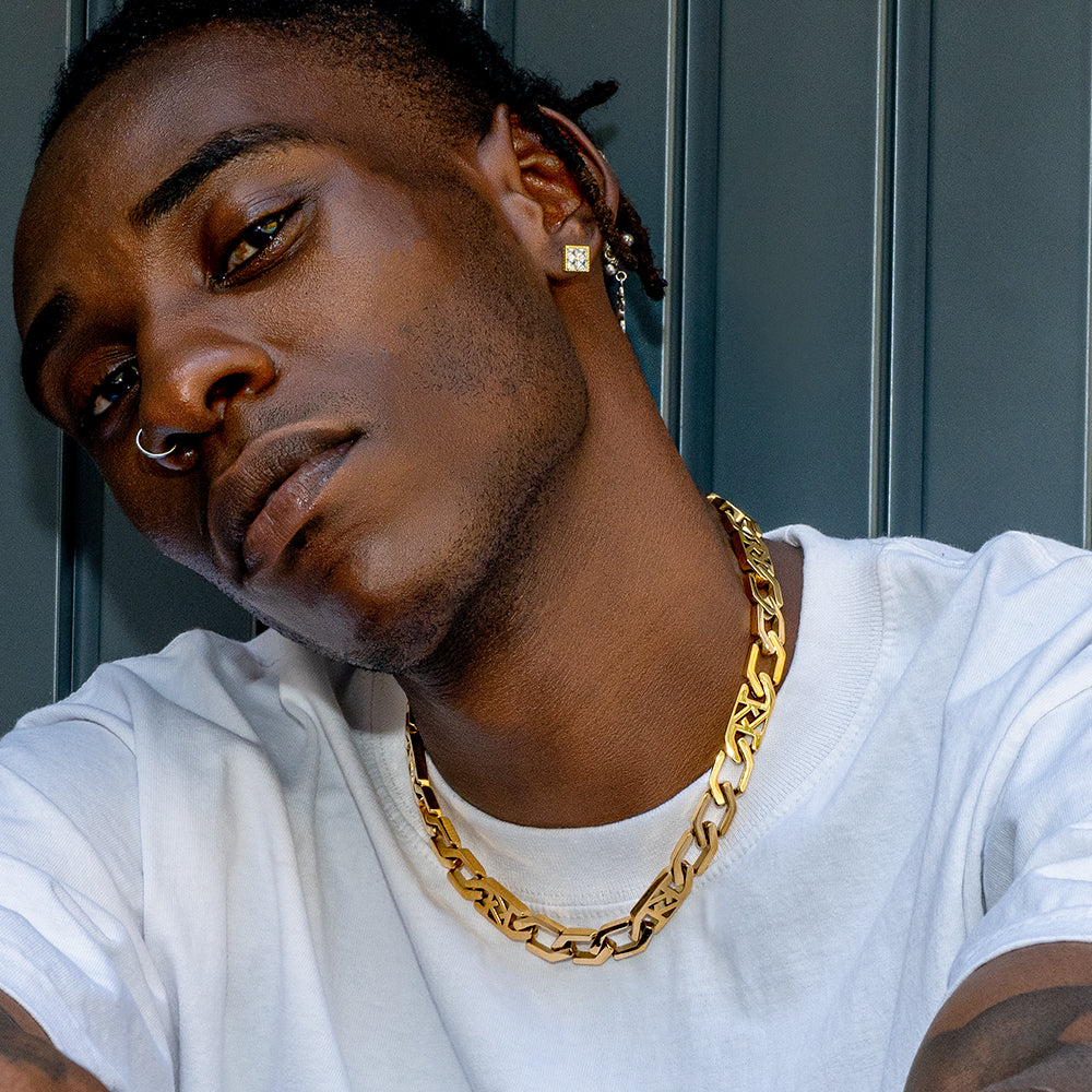 12mm フィガロ チェーン ネックレス 45cm-50cm 三色選択可 KRKC