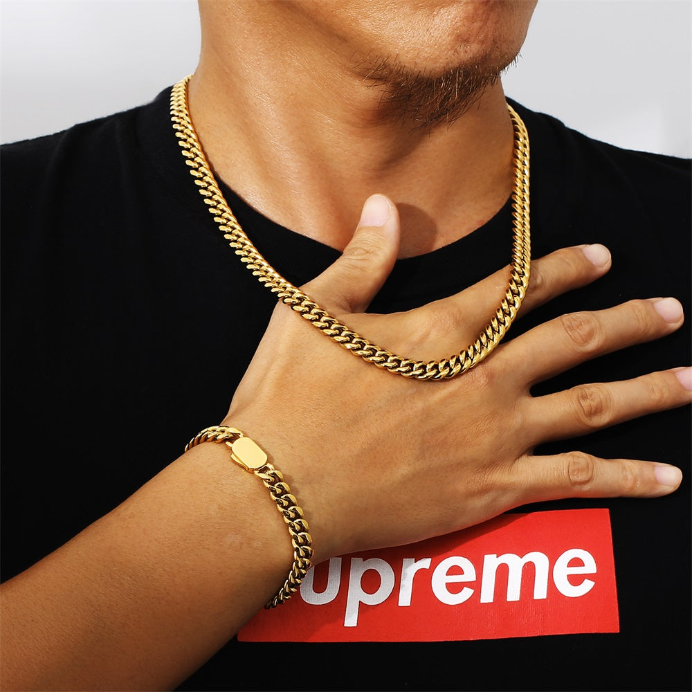 8mm 喜平 ネックレス&ブレスレット セット おしゃれ留め具 KRKC