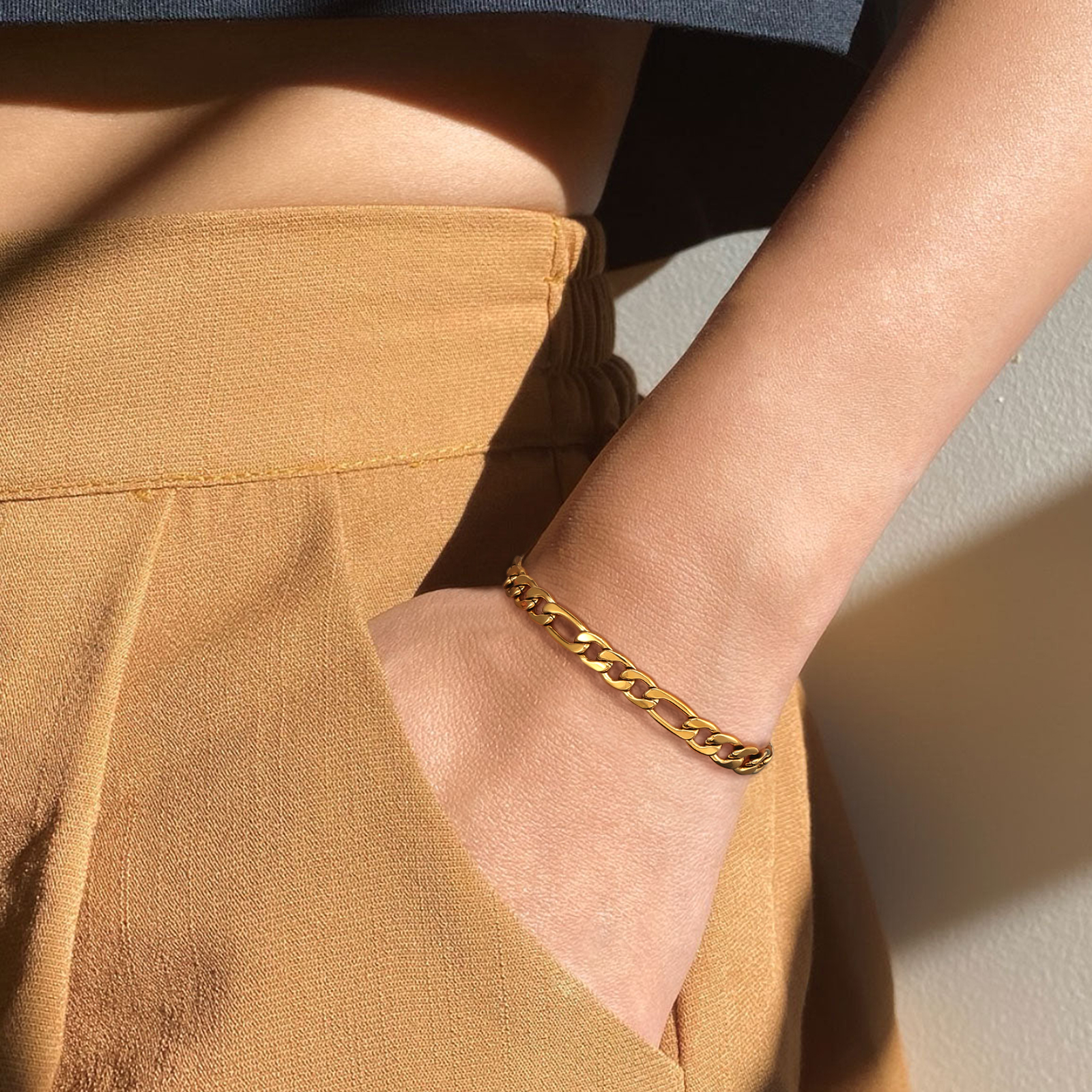 5mm フィガロ ブレスレット 男女兼用 KRKC