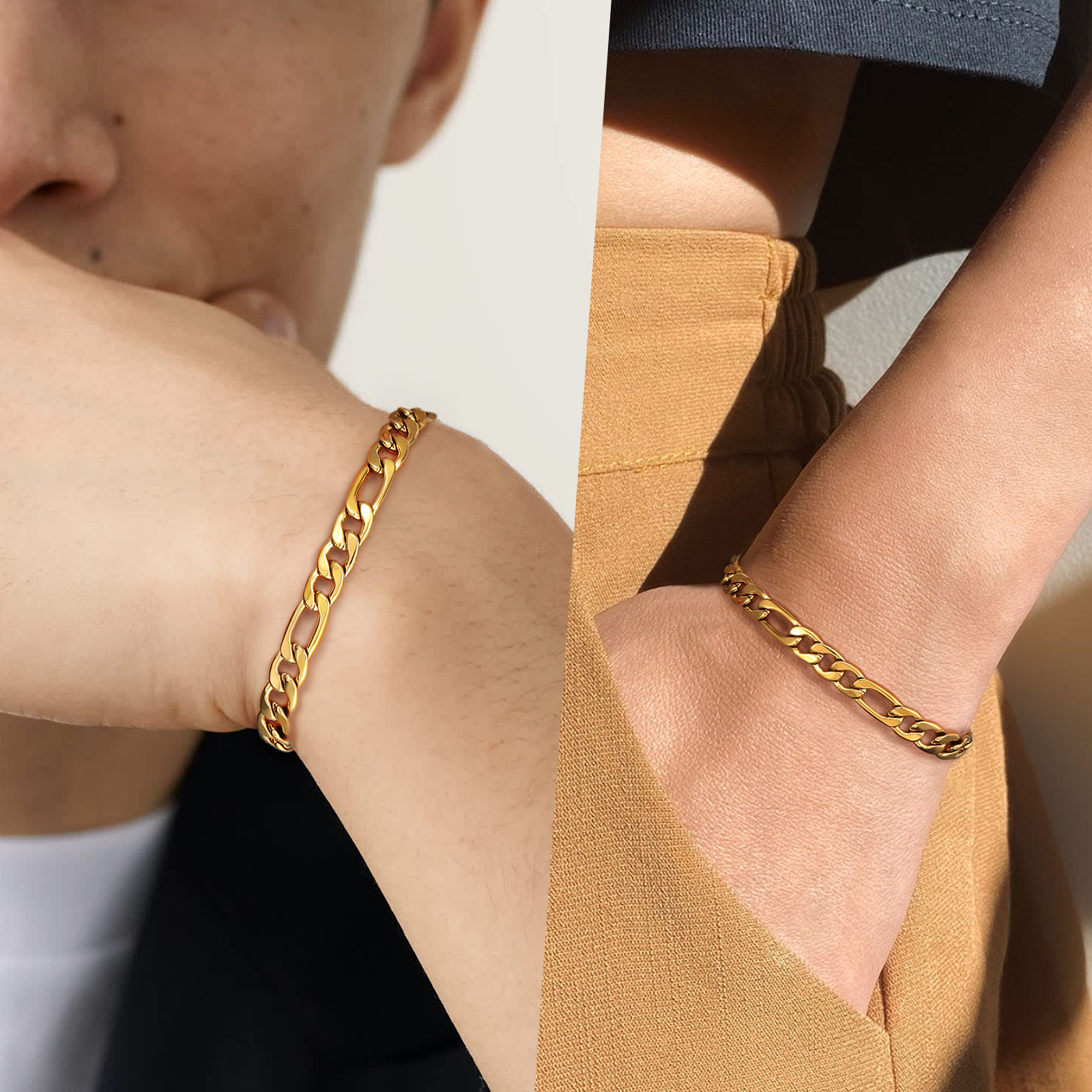 5mm フィガロ ブレスレット 男女兼用 KRKC