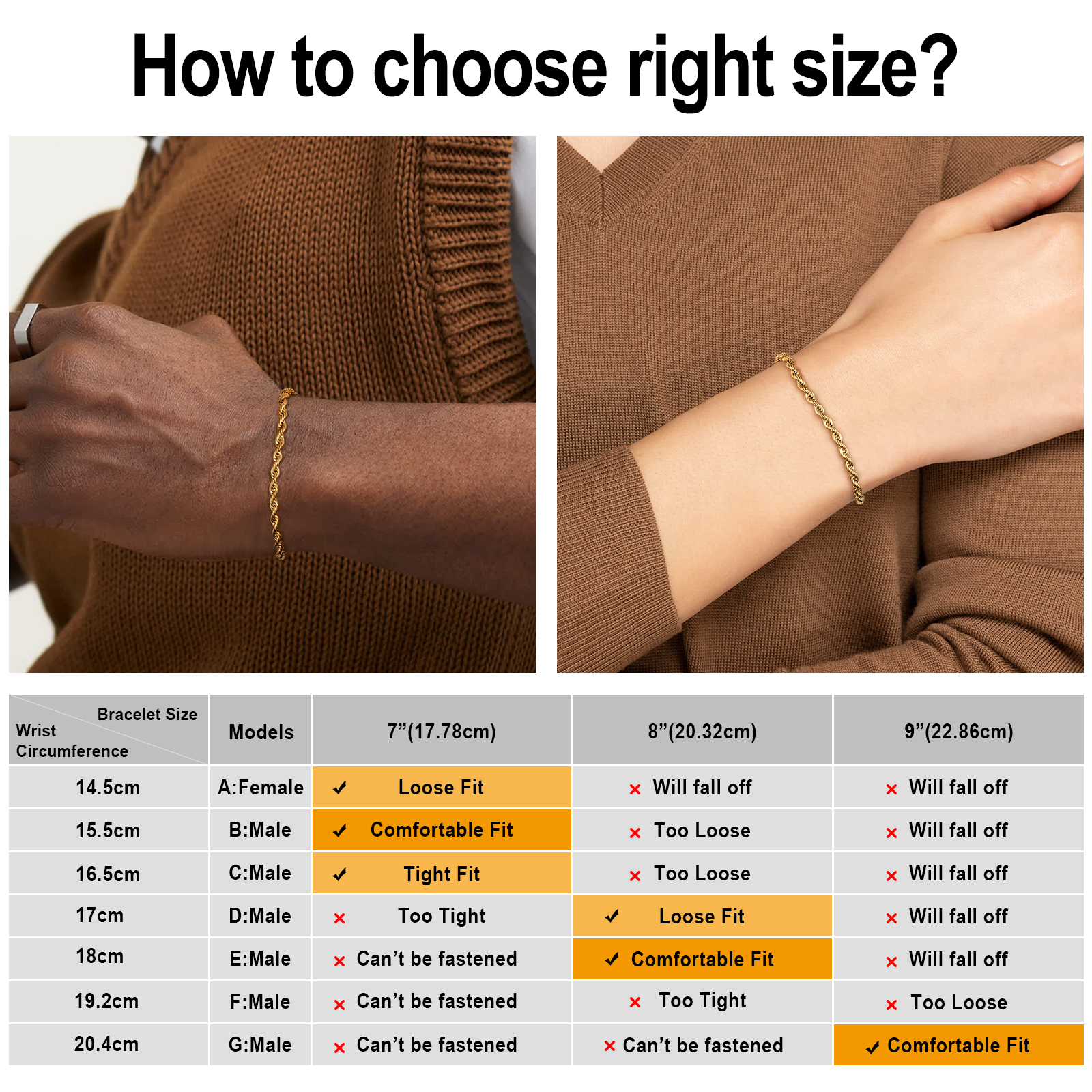 3mm ロープチェーン ブレスレット 男女兼用 KRKC