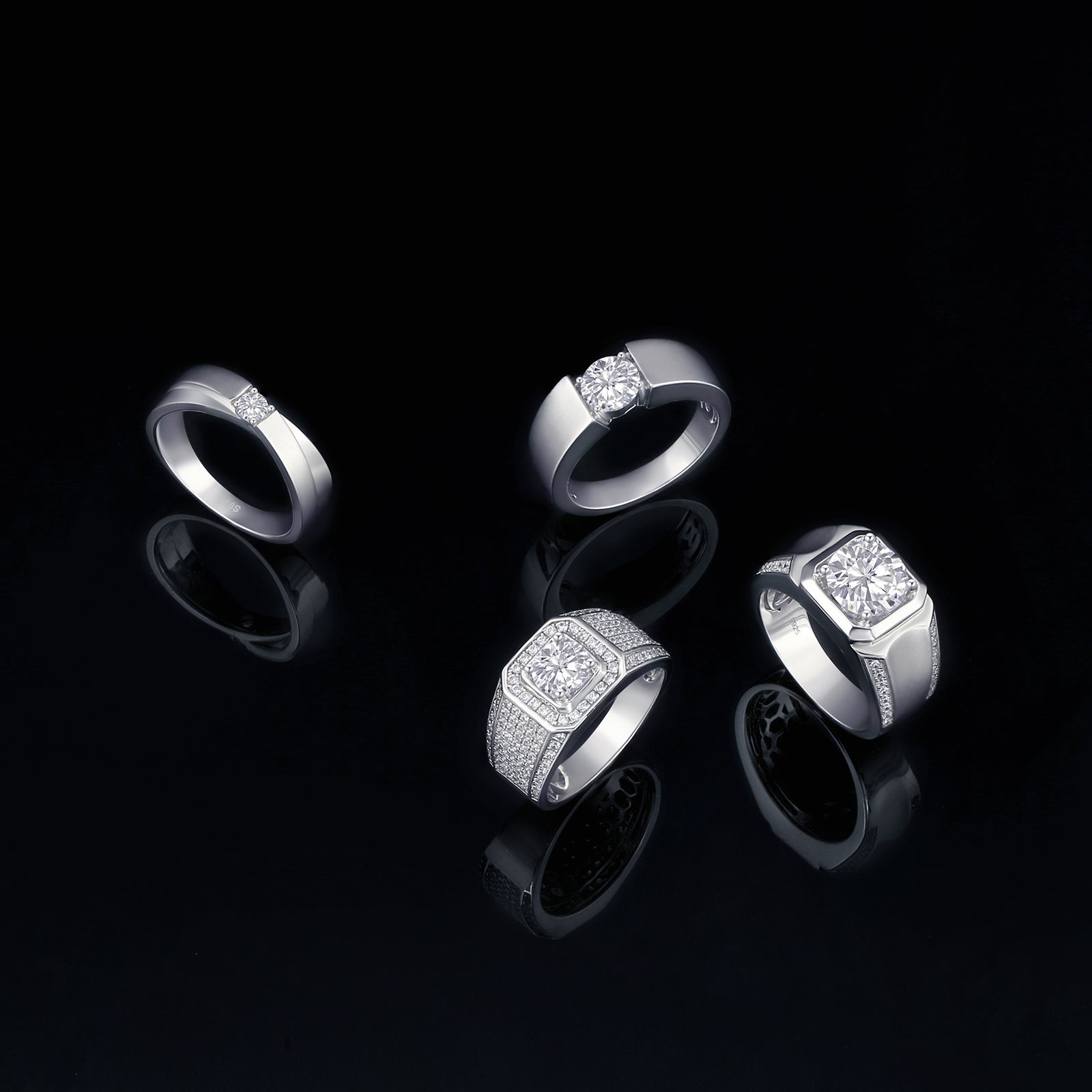 0.2カラット VVS1 モアサナイト リング メンズ KRKC