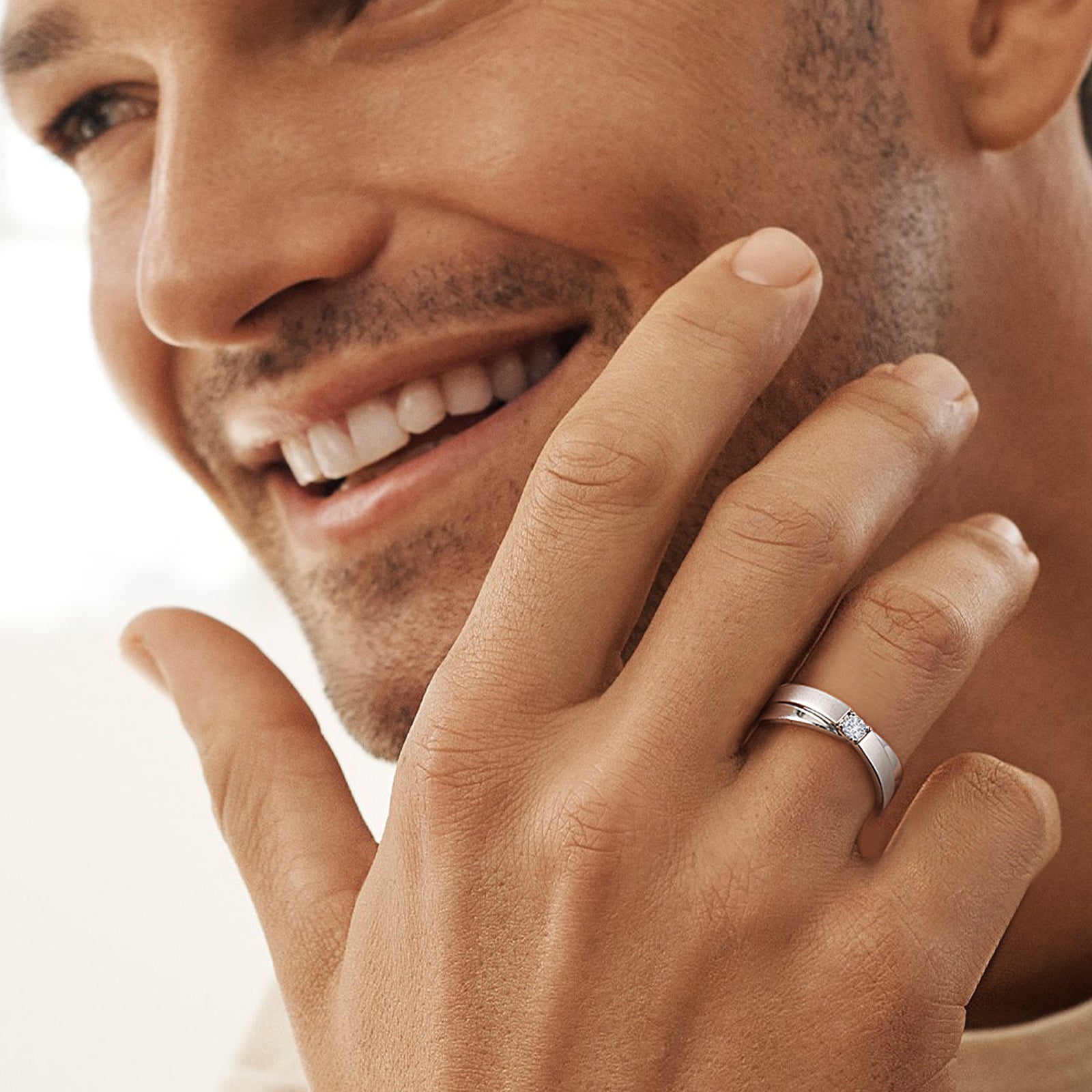 0.2カラット VVS1 モアサナイト リング メンズ KRKC