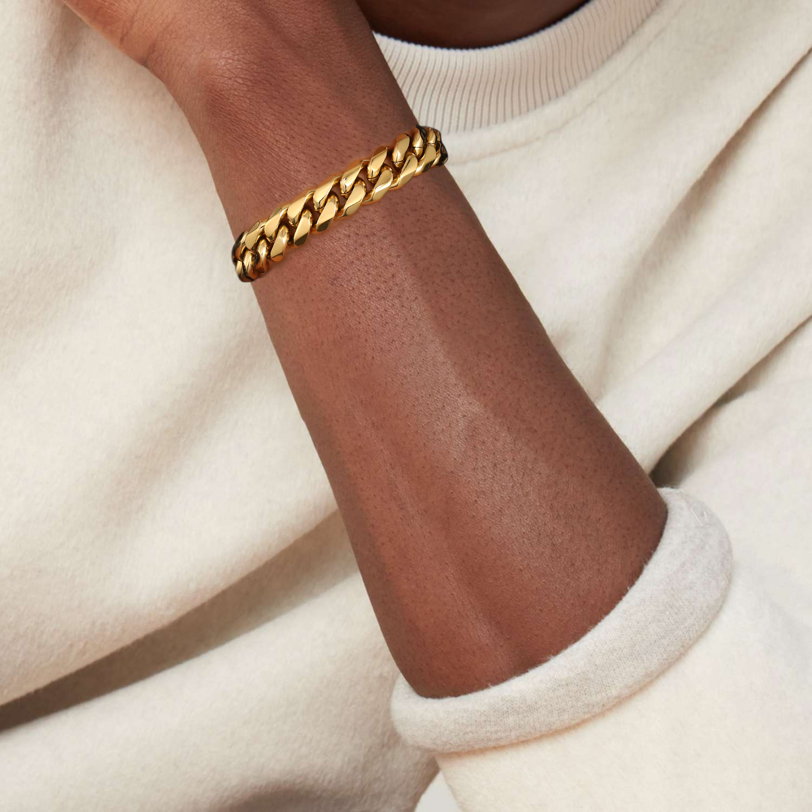 【NEW Embossed Clasp】6面 シングル 喜平 ブレスレット 14mm KRKC