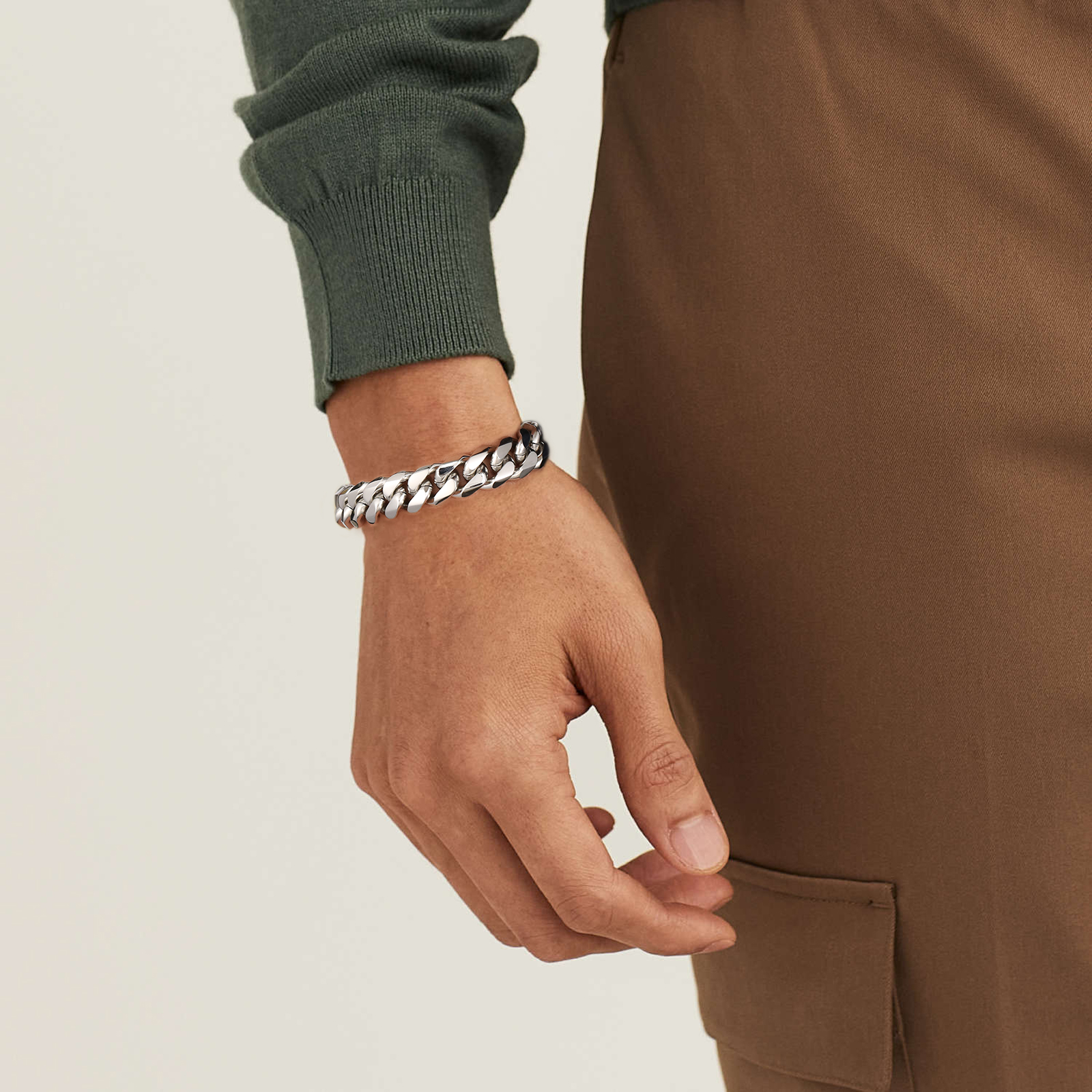 【NEW Embossed Clasp】6面 シングル 喜平 ブレスレット 14mm KRKC