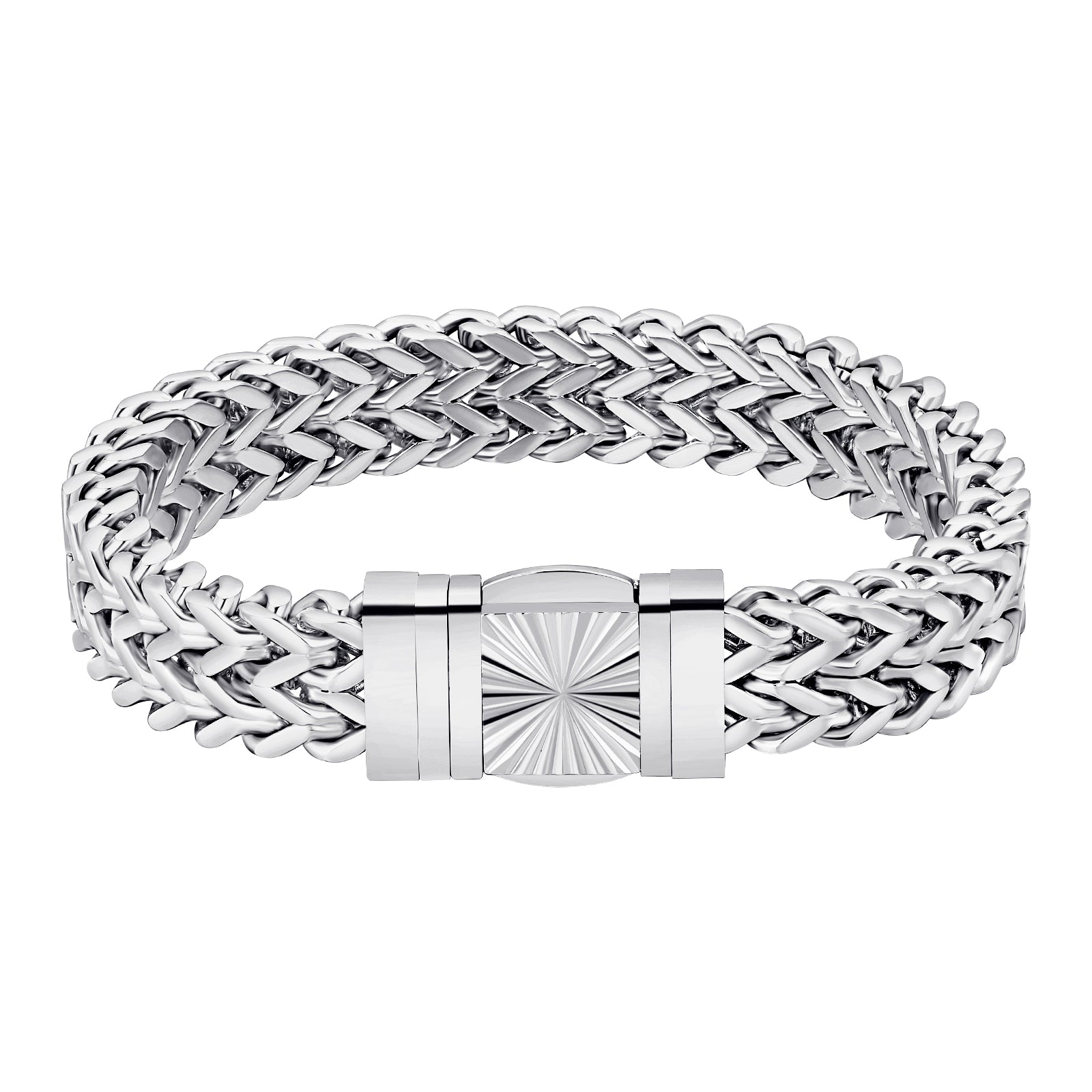 【NEW Embossed Clasp】 4面 ダブル フランコ ブレスレット 12mm KRKC