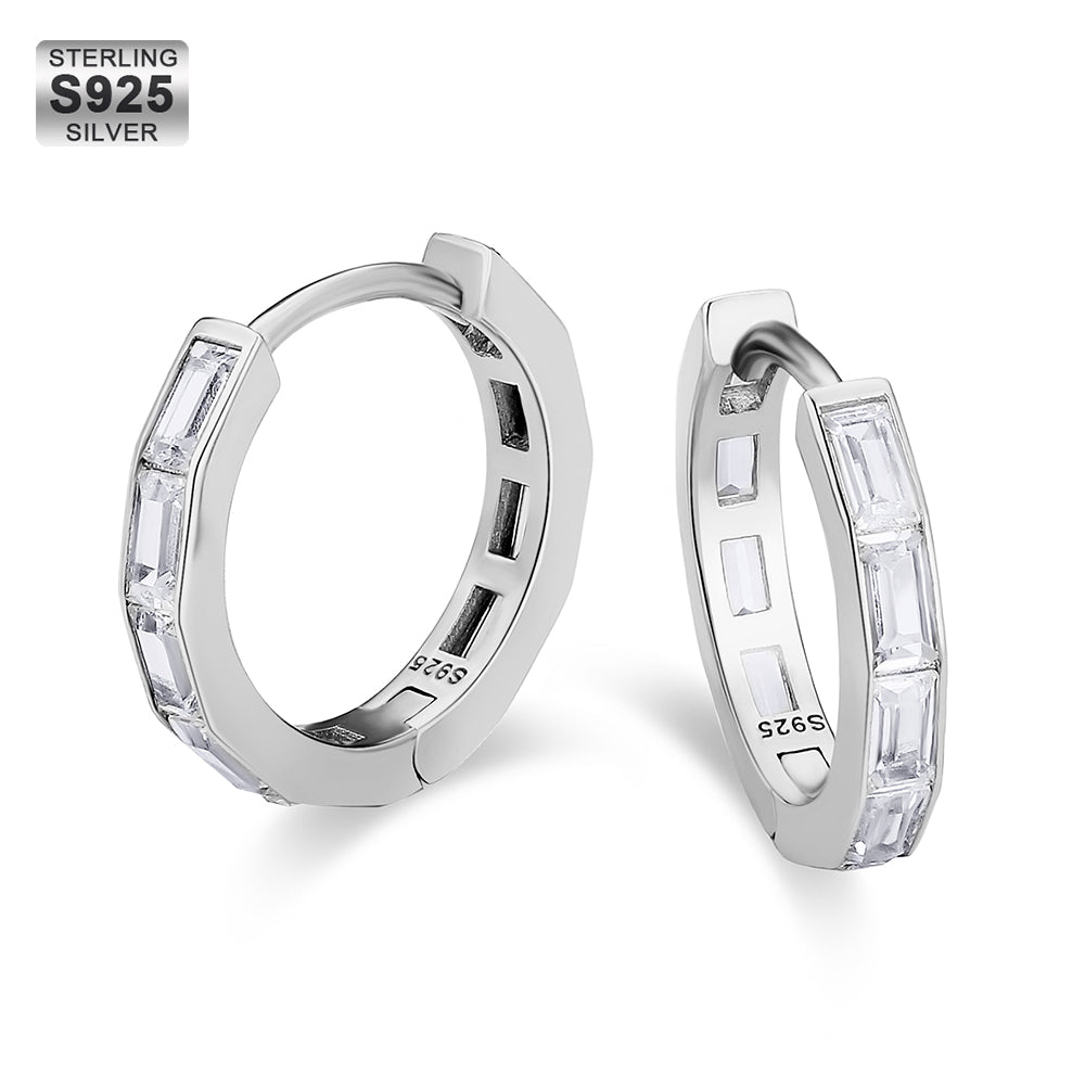 15mm CZダイヤ フープ ピアス シルバー925 KRKC