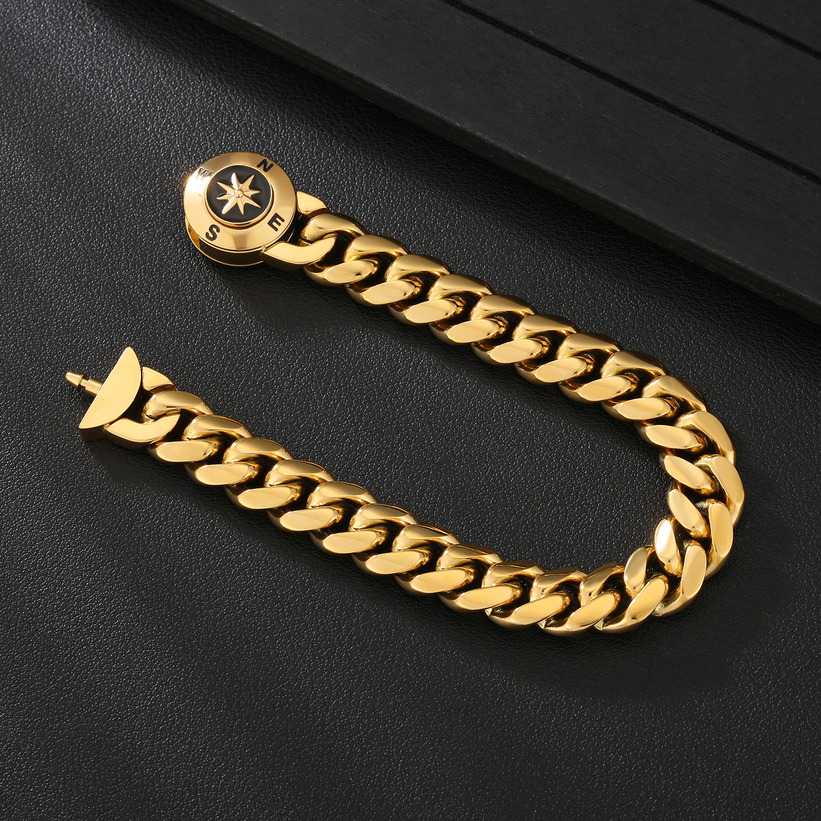 NEW Compass Button Clasp】2面 喜平 ブレスレット 12mm KRKC