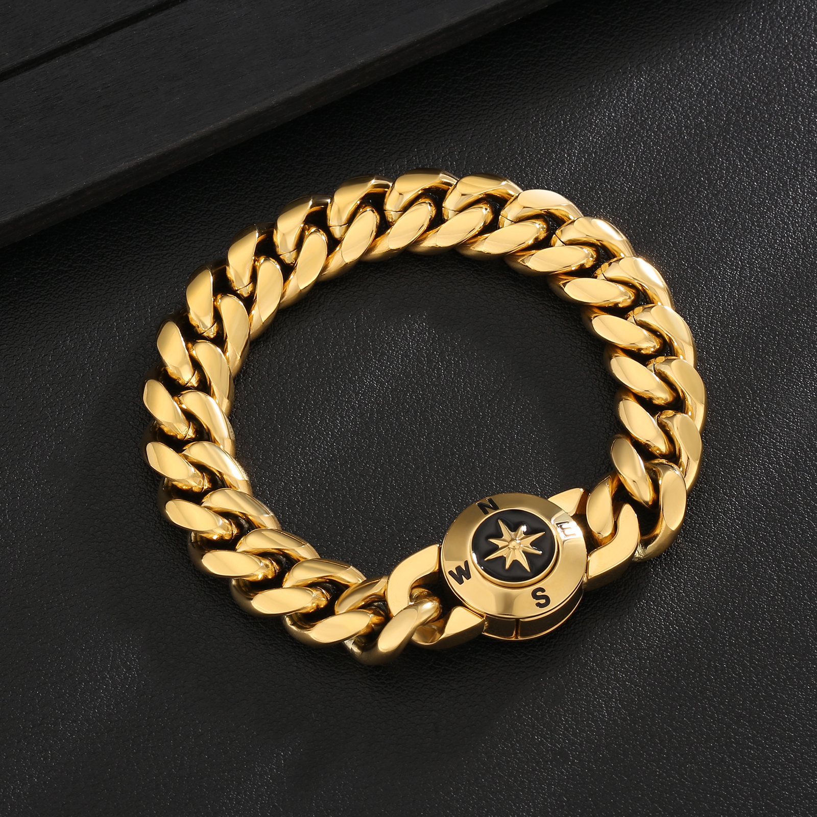 NEW Compass Button Clasp】2面 喜平 ブレスレット 12mm KRKC