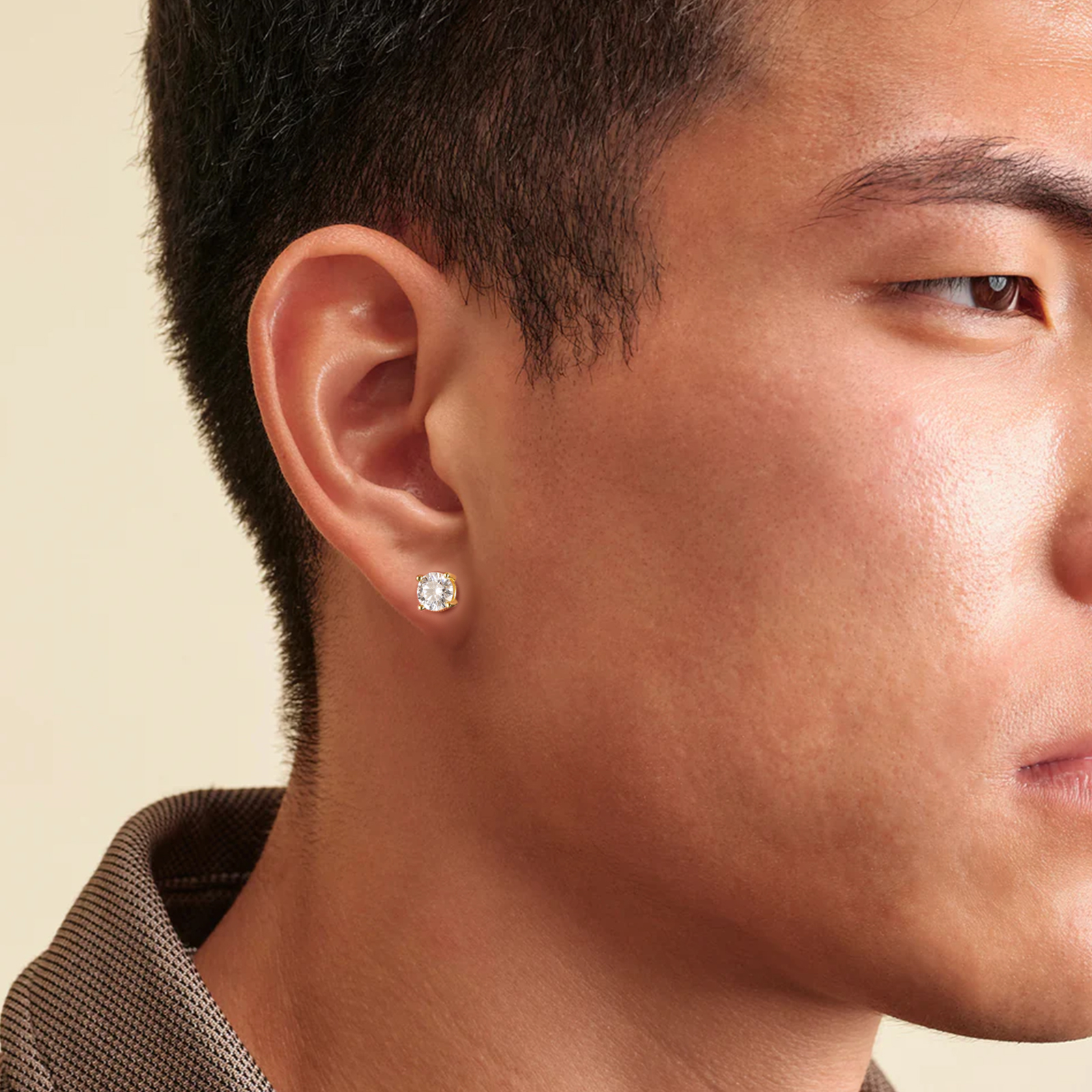 一粒 モアサナイト スタッド ピアス 0.6/0.8/1.0カラット KRKC