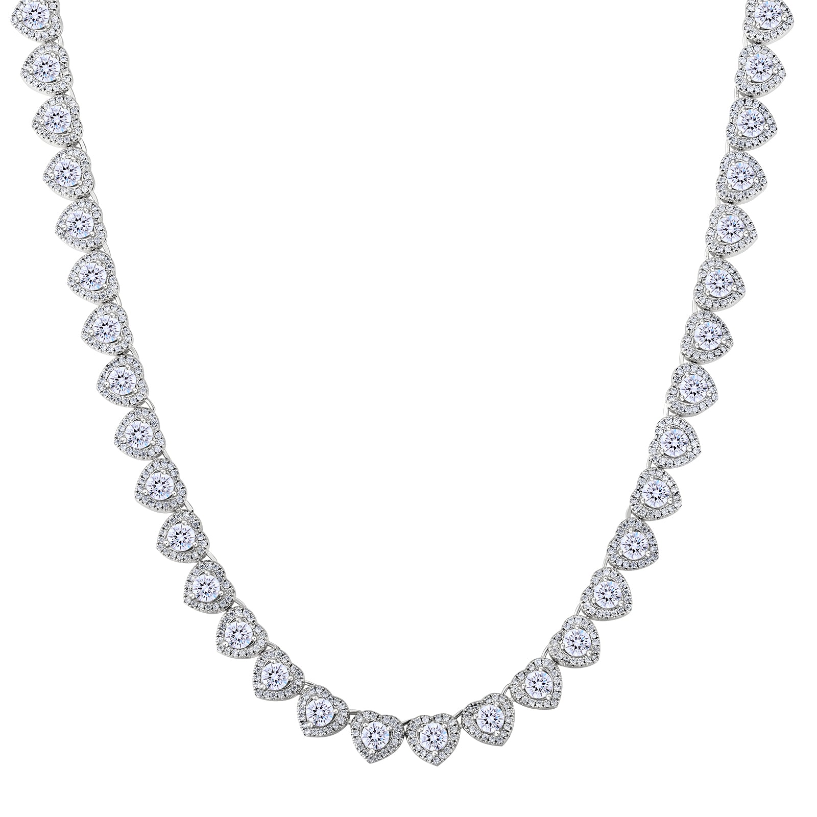 CZダイヤ ハートモチーフ ネックレス レディース S925 KRKC