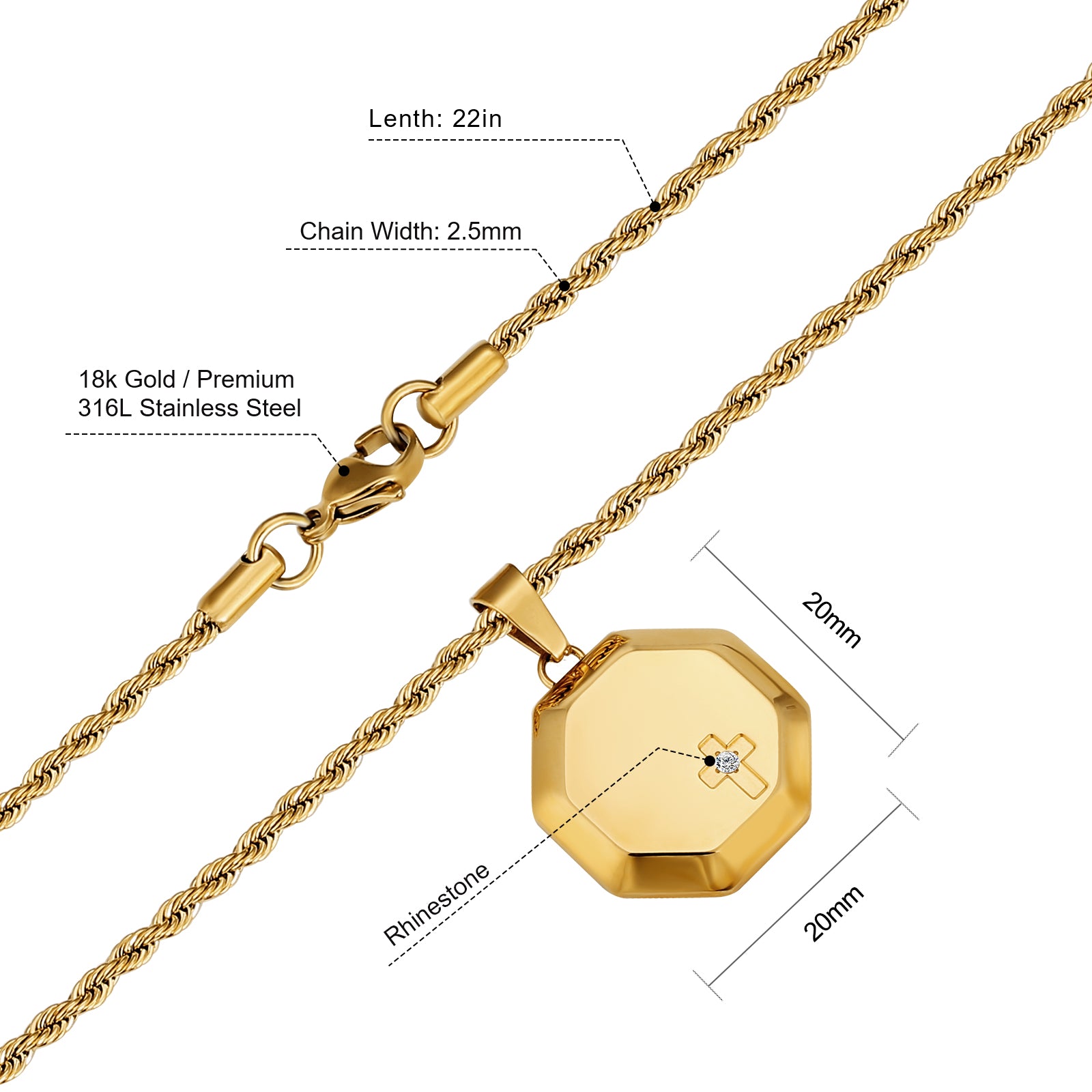 Faith・クロス コイン ペンダント ネックレス KRKC