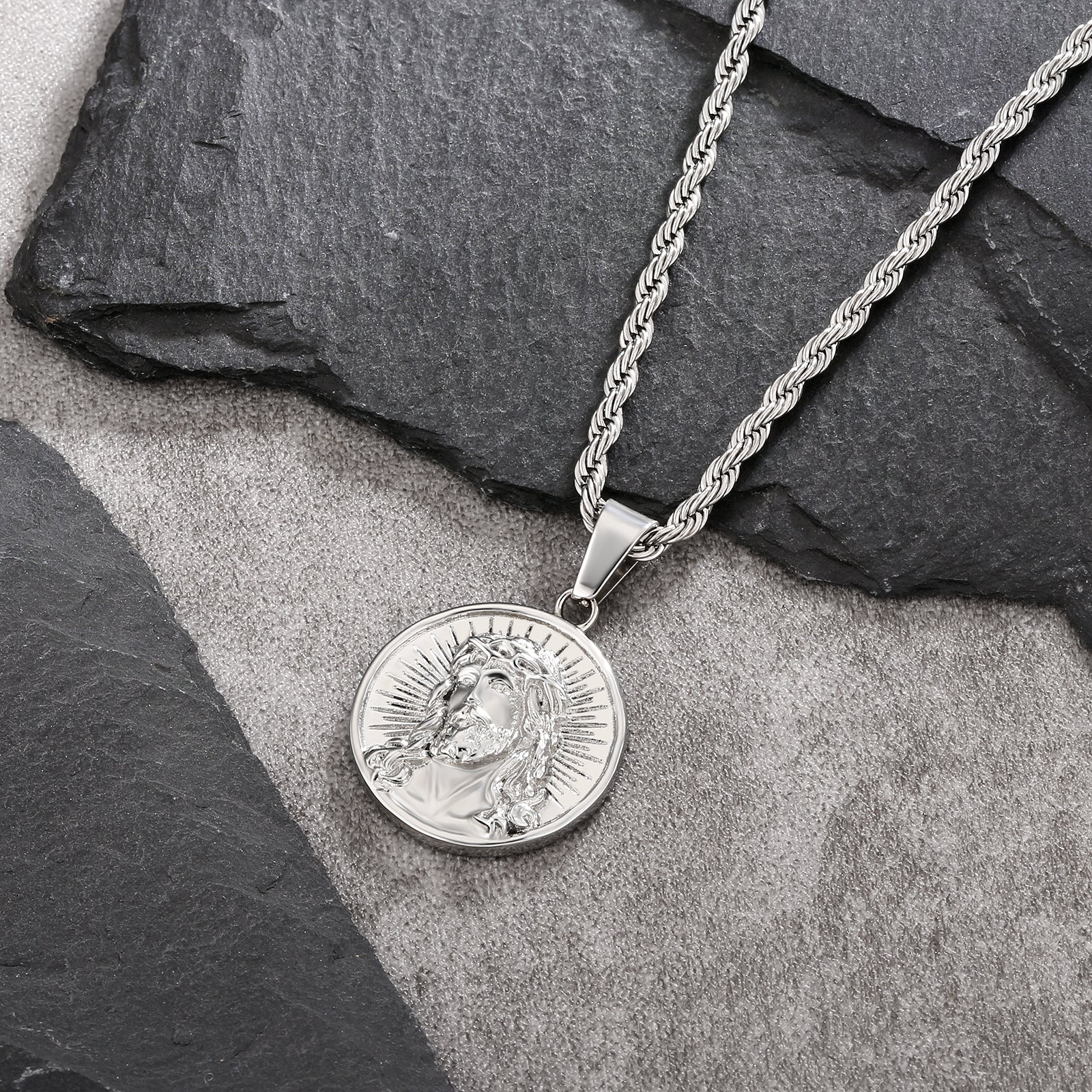 イエス キリスト コイン ペンダント ネックレス KRKC