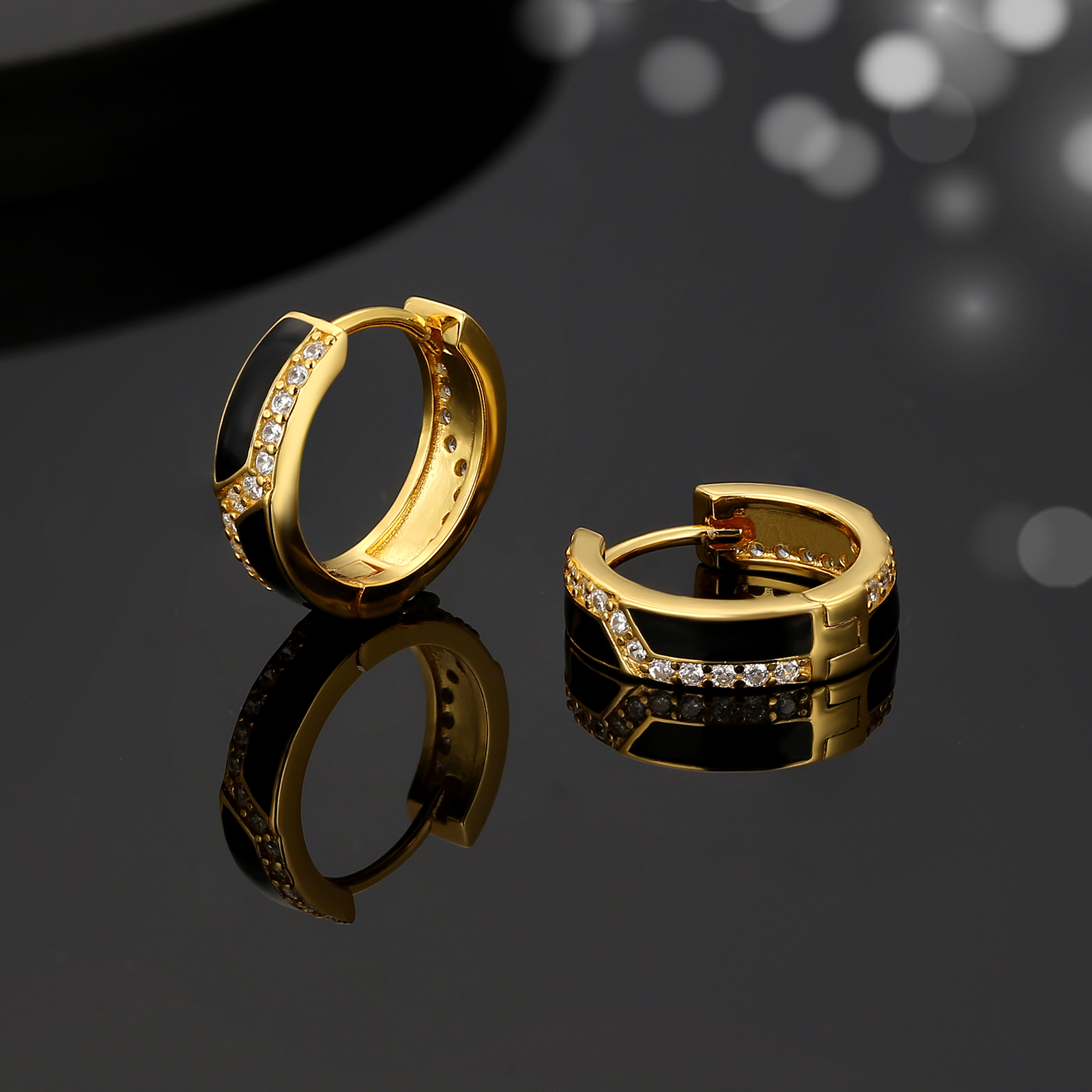 15mm CZダイヤ フープピアス S925 KRKC