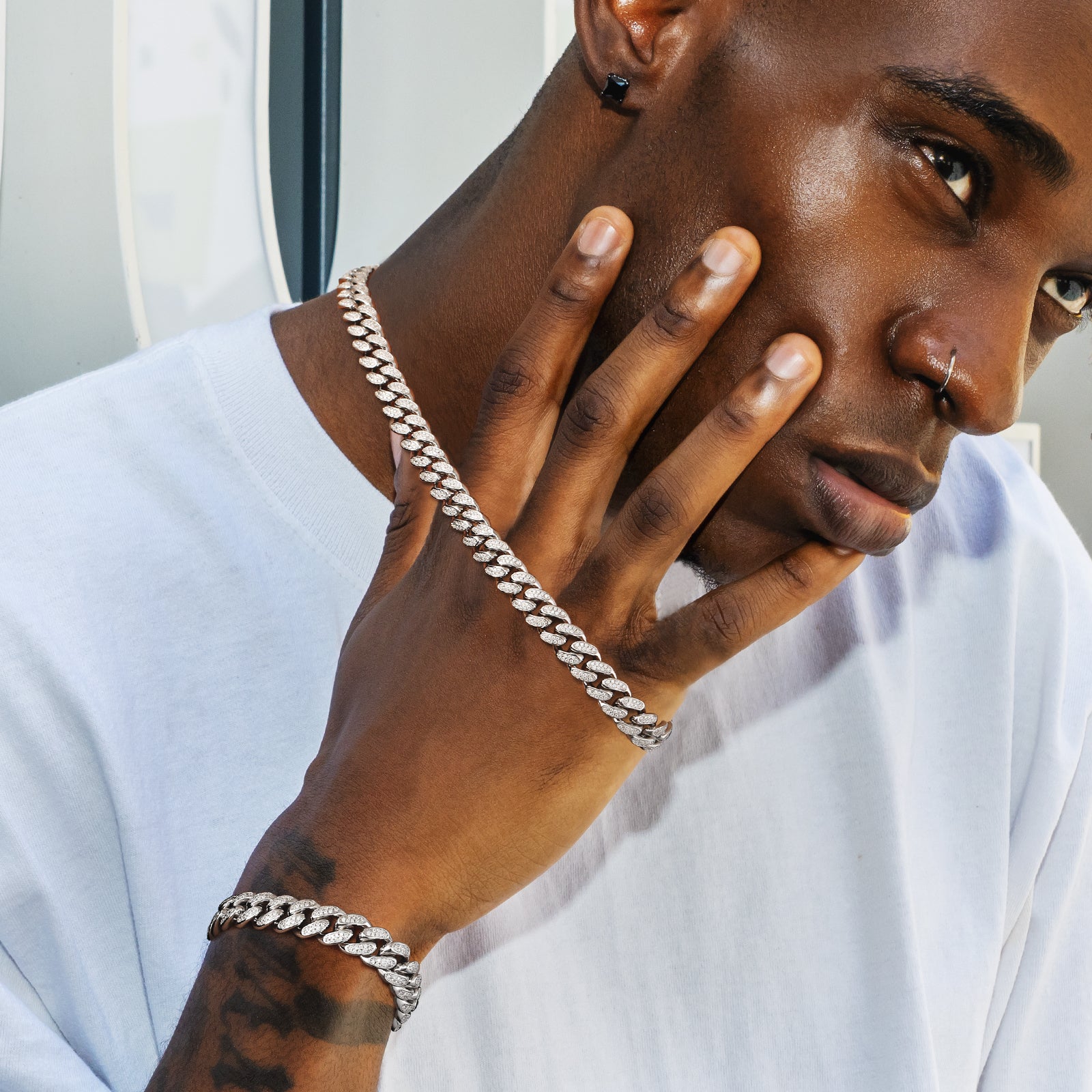 12mm モアサナイト 純銀 喜平 ブレスレット メンズ BOX-CLASP KRKC