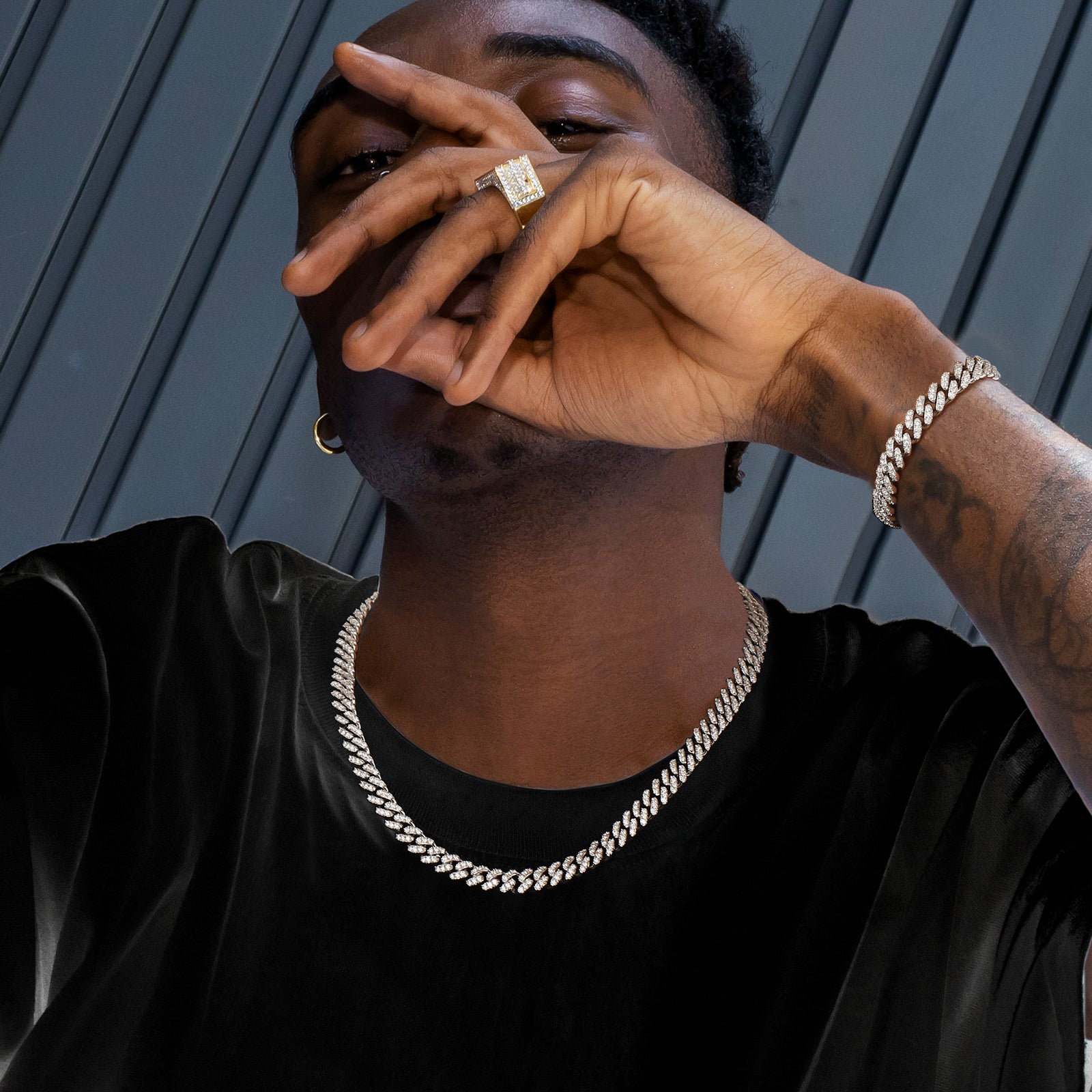 8mm モアサナイト 純銀 喜平 ブレスレット メンズ BOX-CLASP KRKC