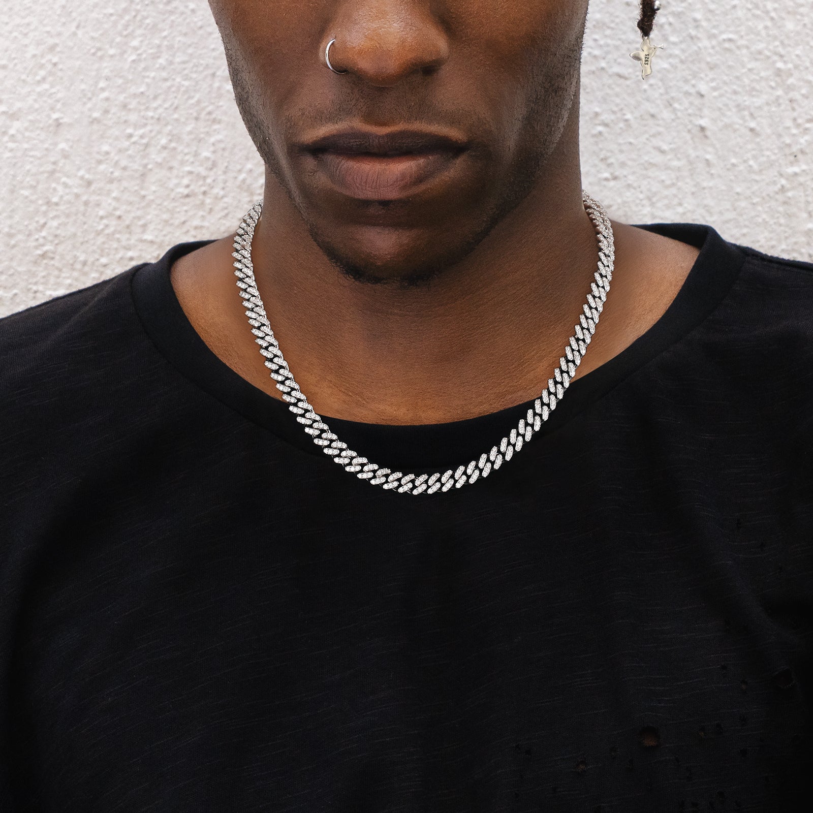 8mm モアサナイト 純銀 喜平 ネックレス メンズ BOX-CLASP KRKC