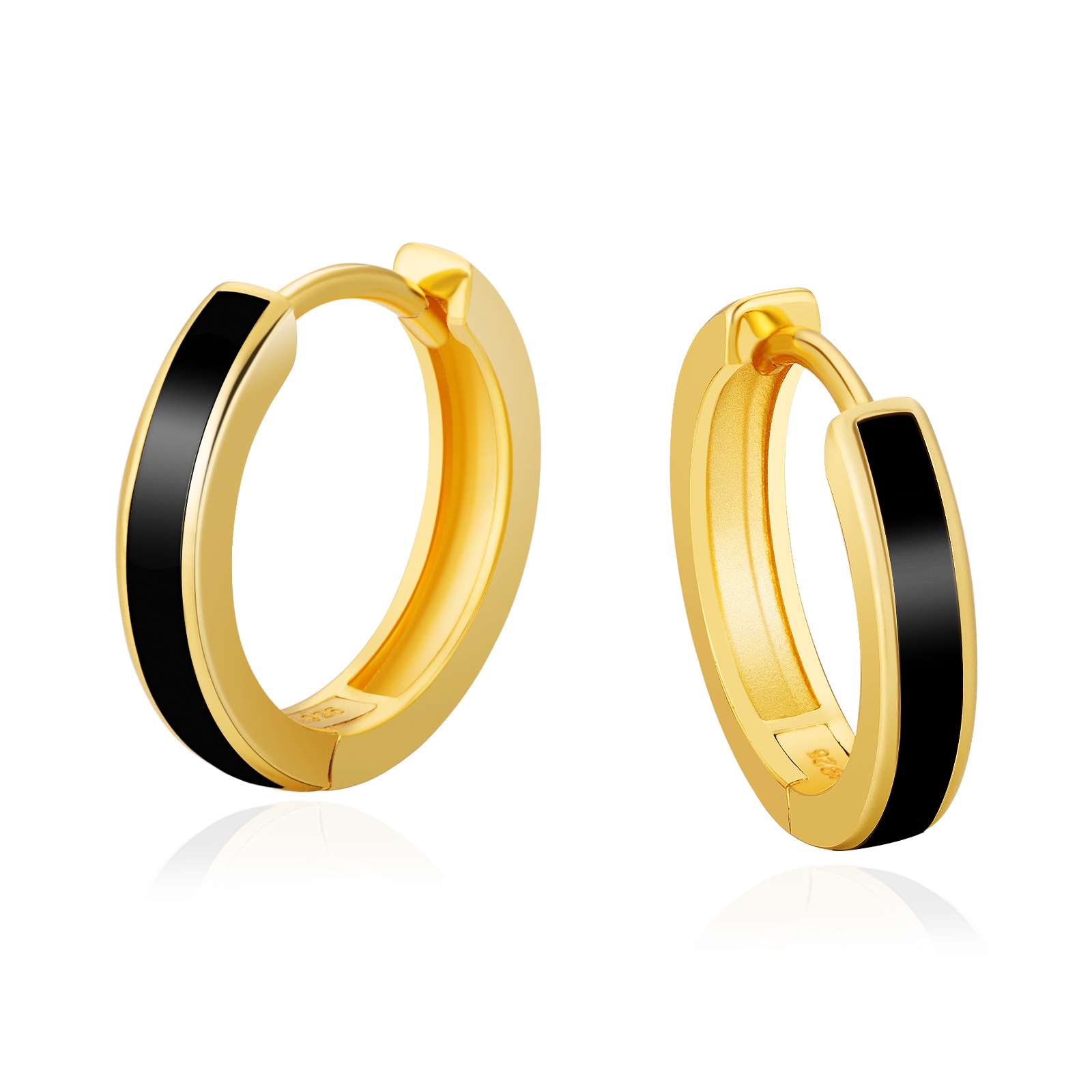 15mm ブラック フープピアス S925 KRKC